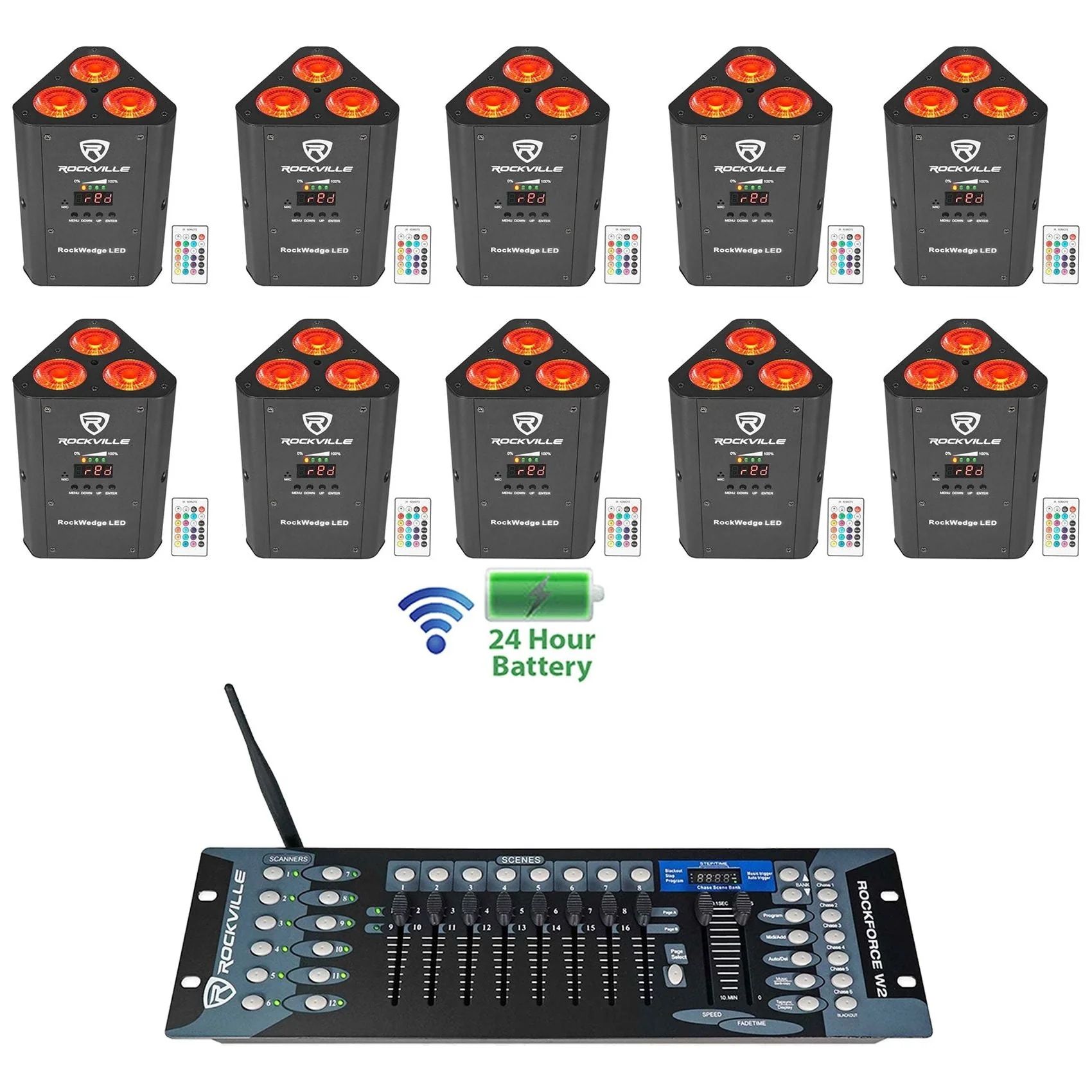 RockWedge LED 10-Pack + ROCKFORCE W2 Controller Bundle - Image 2