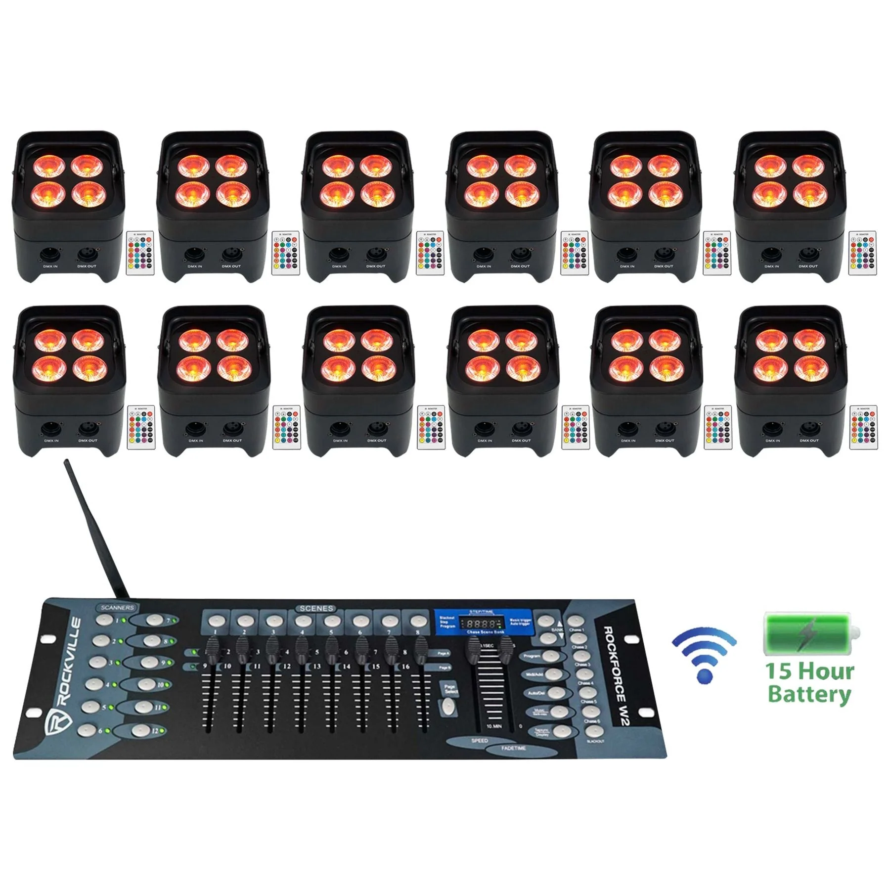 BEST PAR 50 12-Pack + ROCKFORCE W2 DMX Controller Bundle - Image 2