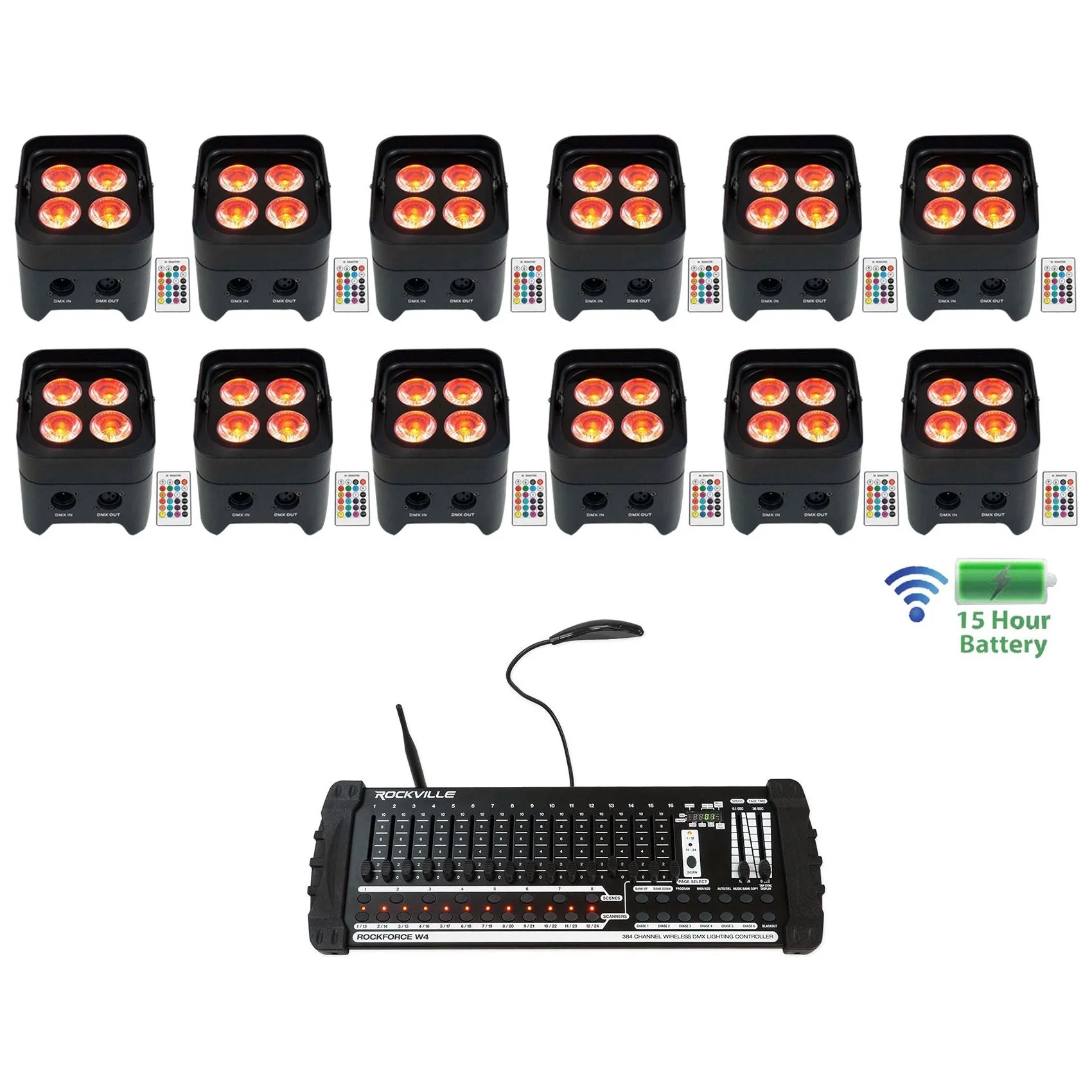 BEST PAR 50 12-Pack + ROCKFORCE W4 DMX Controller Bundle - Image 2