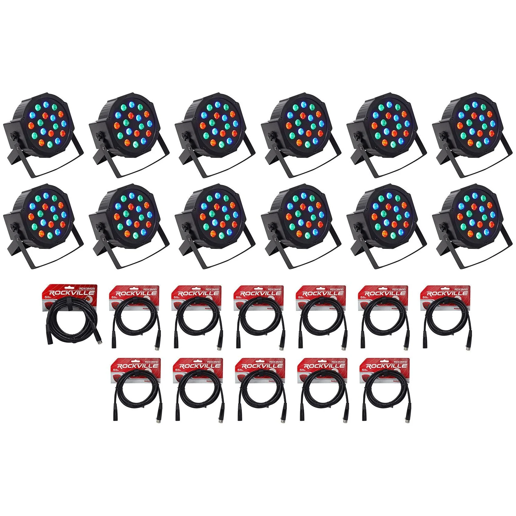 RockPAR50 LED RGB 12-Pack + DMX Cable Bundle - Image 2