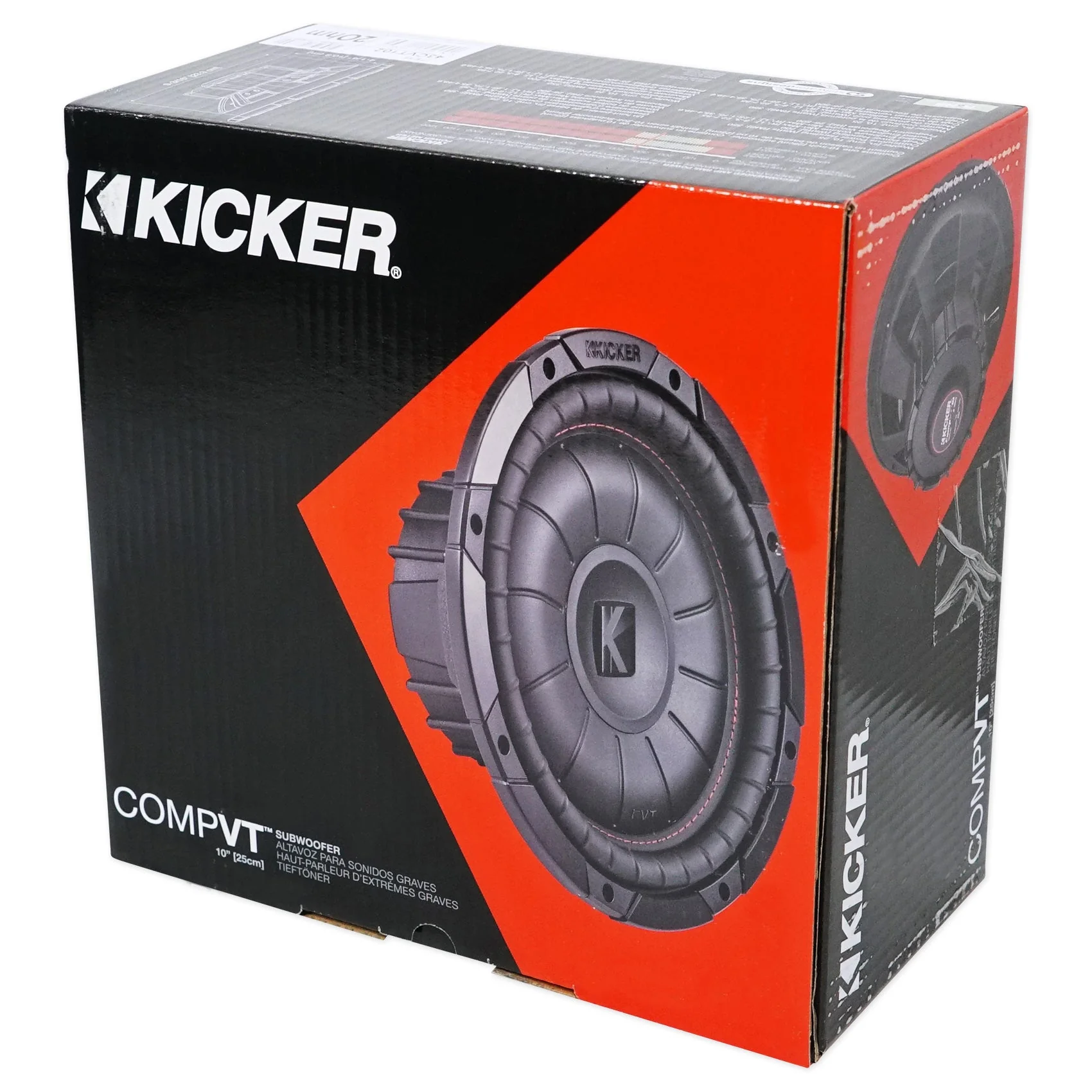 (2) Kicker 43CVT102 COMPVT 10" 1600w Shallow Subwoofers+Sealed Sub Box Enclosure - Image 12