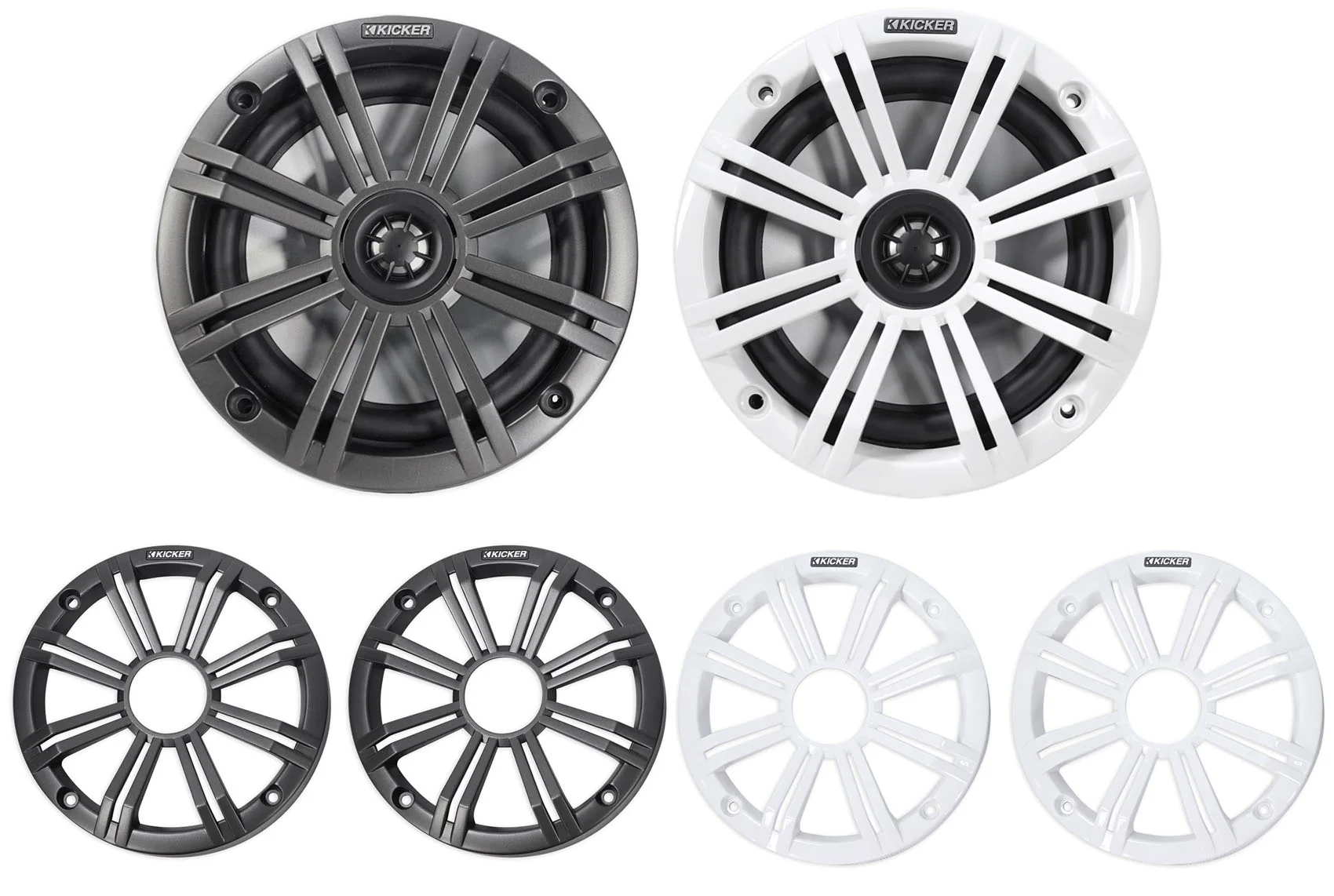 (4) KICKER 45KM654 6.5" 390w Marine Boat Speakers+4-Ch. MTX Amplifier+Amp Kit - Image 2