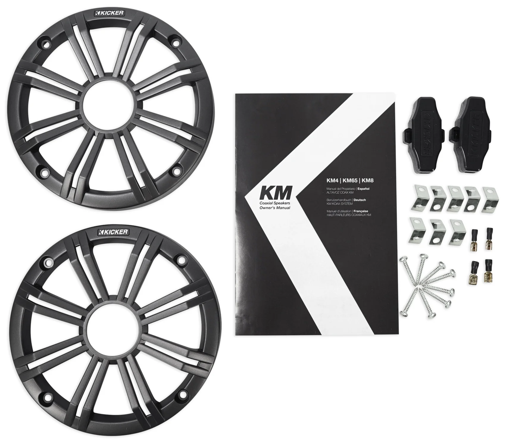 (4) KICKER 45KM654 6.5" 390w Marine Boat Speakers+4-Ch. MTX Amplifier+Amp Kit - Image 7
