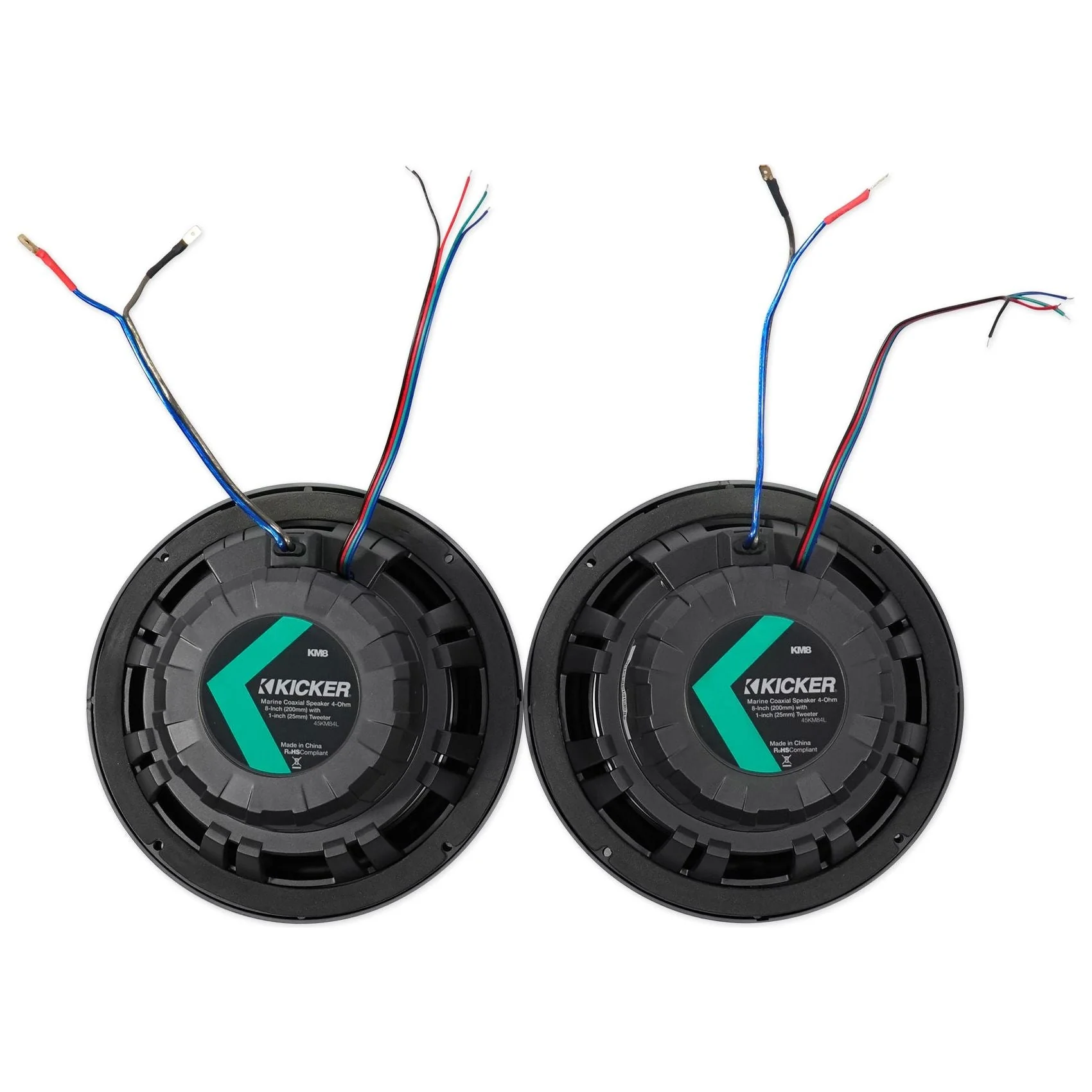 (2) Dual KICKER 45KM84L 8" 1200w Marine Boat LED Wakeboard Tower Speakers KM8 - Image 10