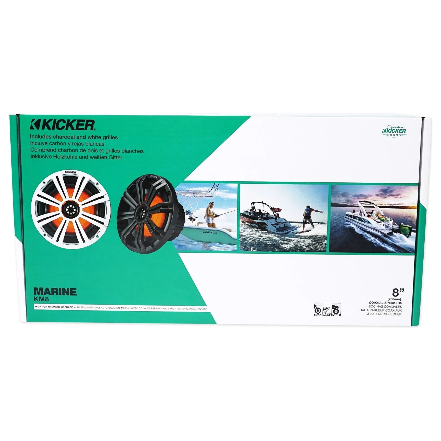 (2) Dual KICKER 45KM84L 8" 1200w Marine Boat LED Wakeboard Tower Speakers KM8 - Image 12