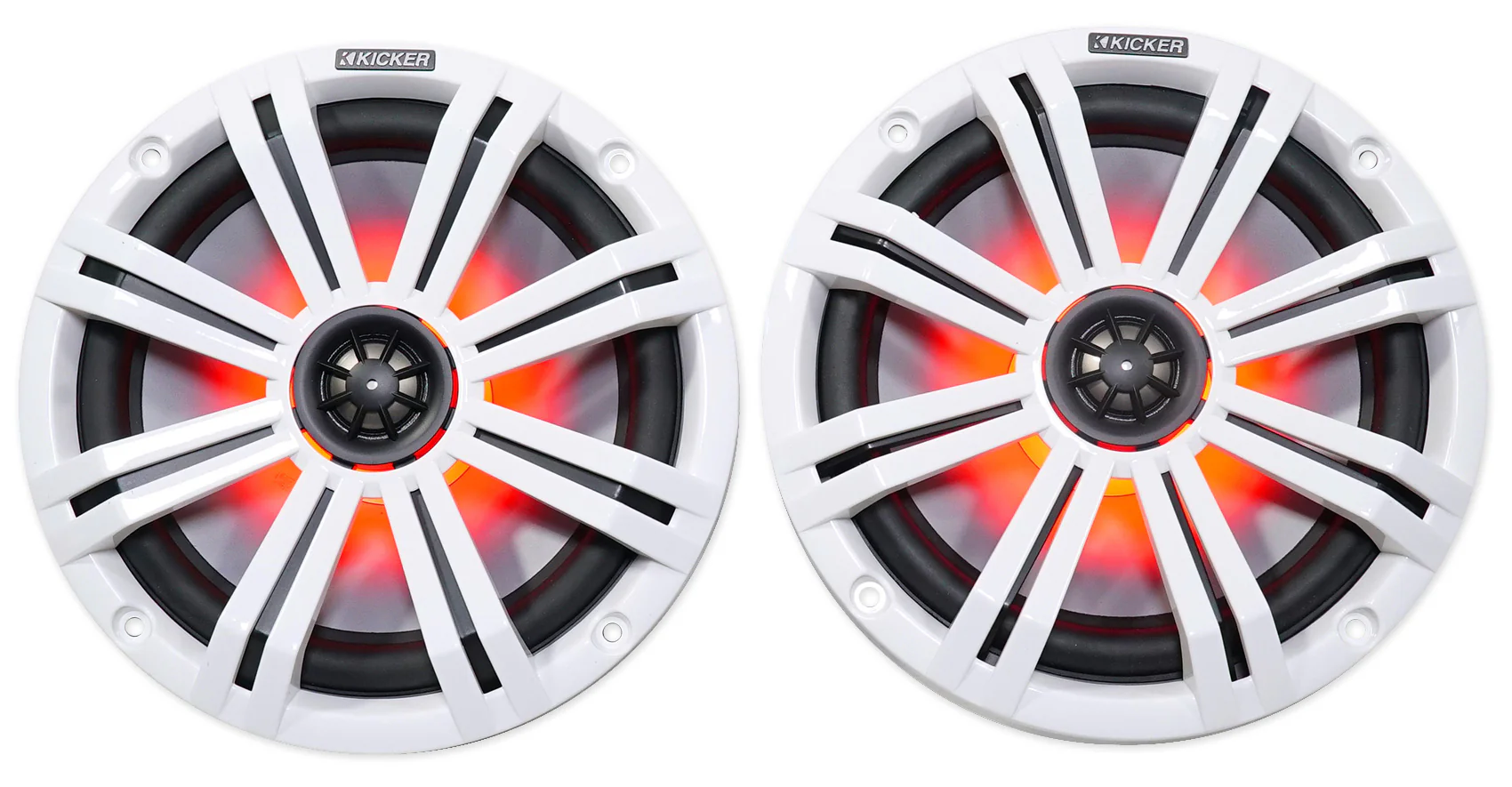 (4) KICKER 45KM84L 8" 1200w Marine Boat Wakeboard Tower Speakers w/LED's KM8 - Image 6