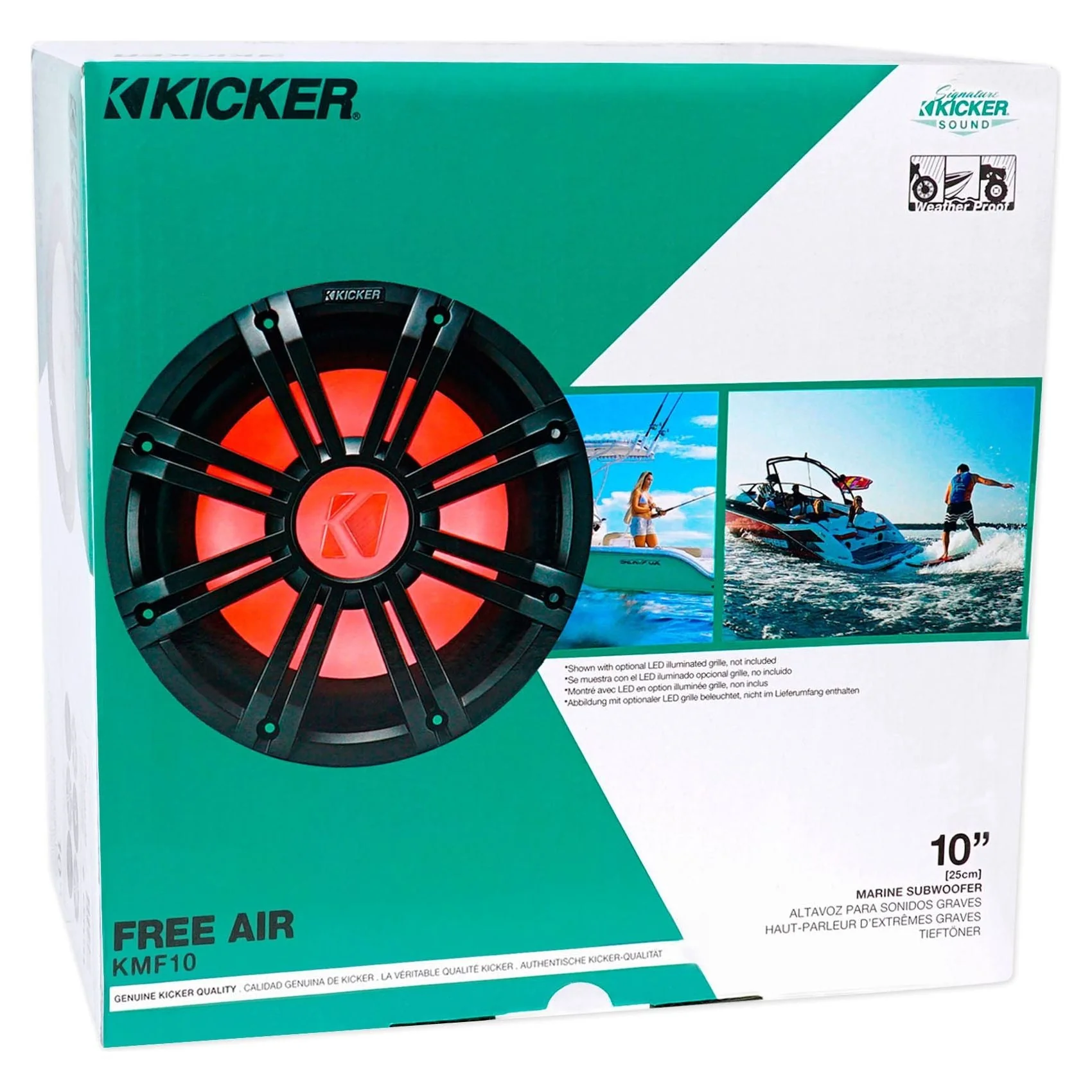 (2) KICKER 45KMF104 10" 350w Free-Air Marine Boat Subwoofers+Amplifier+Amp Kit - Image 12