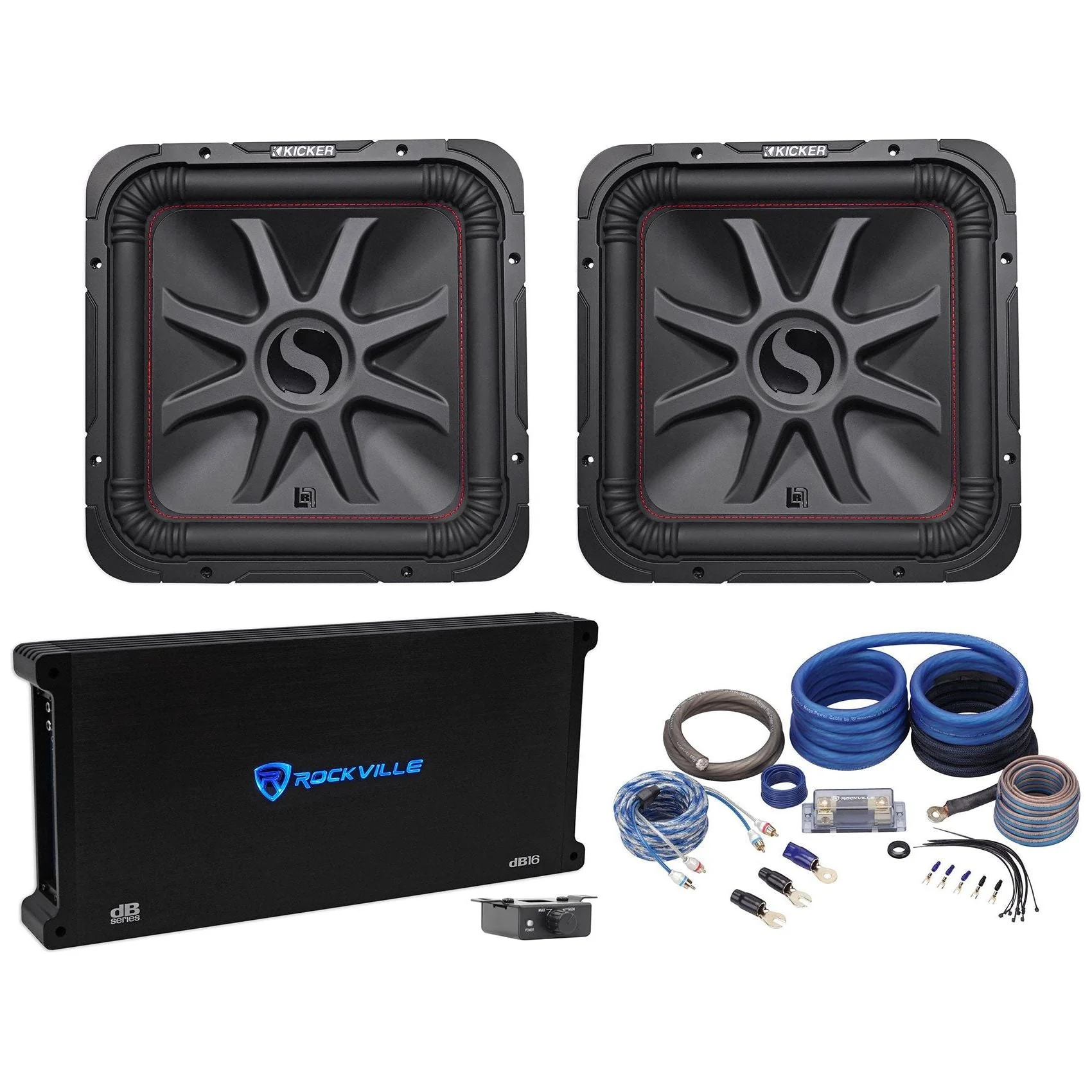 (2) KICKER 45L7R152 15" 3600w L7R Car Subwoofers+Mono Amplifier+Amp Kit L7R152 - Image 2