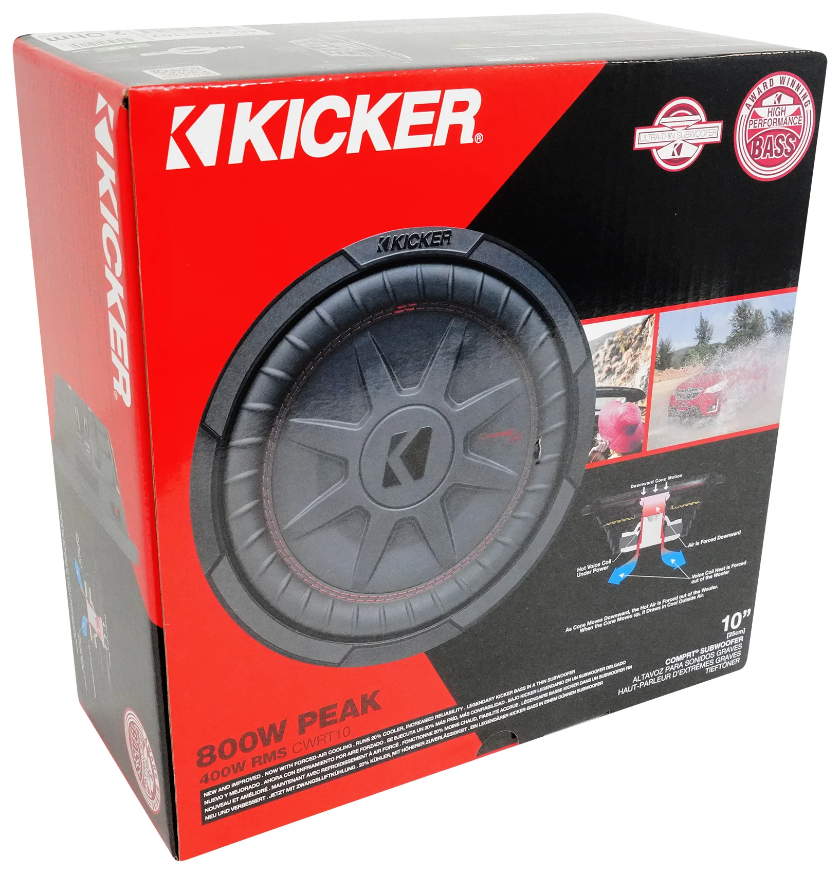 Dual 10" Kicker Subwoofers+Sub Box Enclosure Fits 2019- 2023 Jeep Gladiator - Image 12