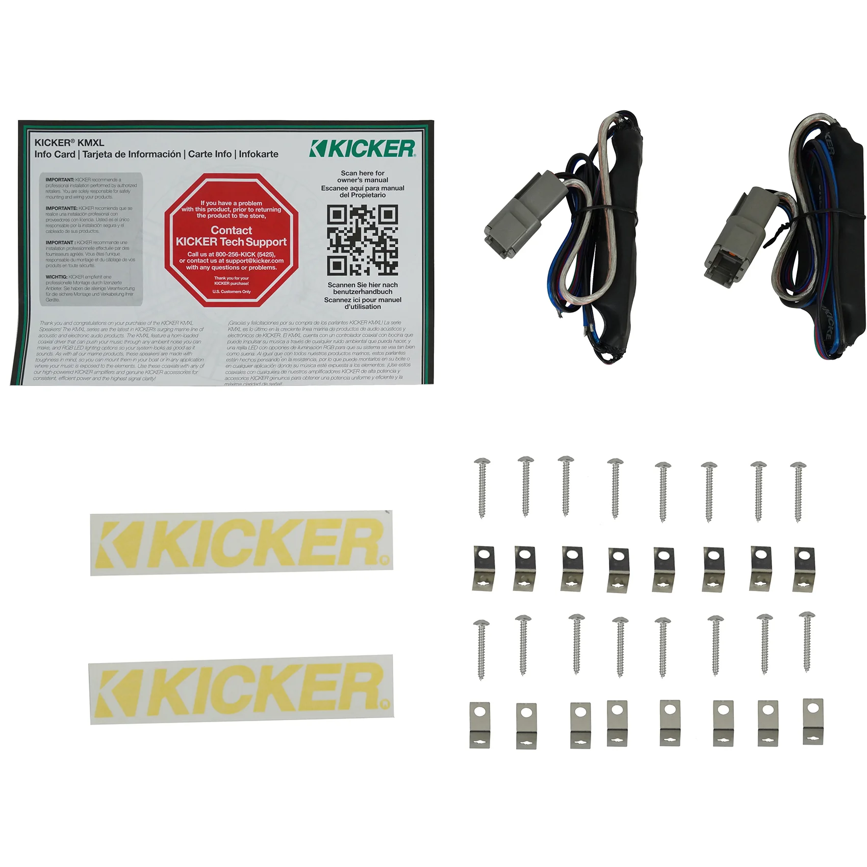 4) KICKER 48KMXL694 300w 6x9" Marine Speakers w/LED+5-Ch. Amplifier+Wires KMXL69 - Image 14