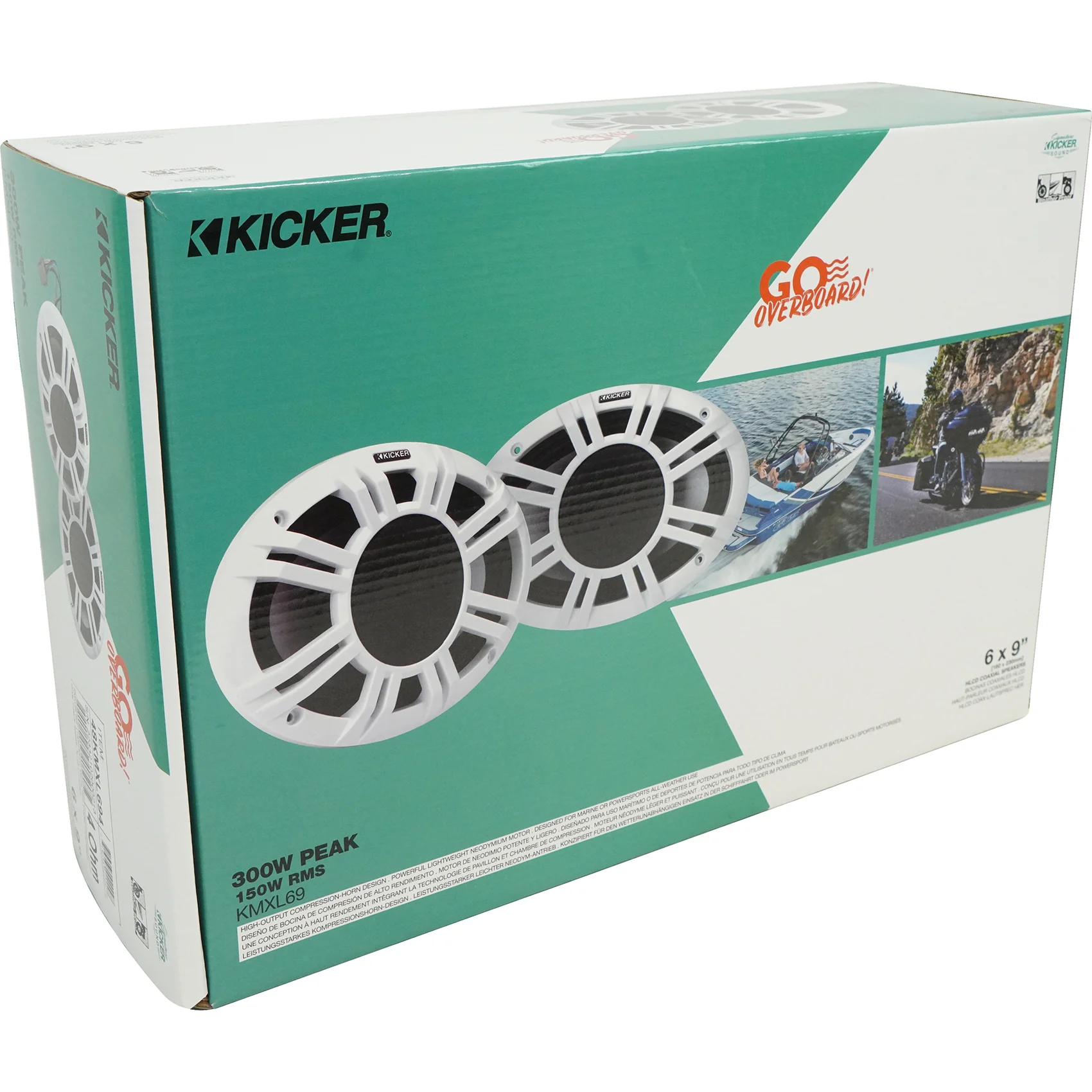 4) KICKER 48KMXL694 300w 6x9" Marine Speakers w/LED+5-Ch. Amplifier+Wires KMXL69 - Image 16