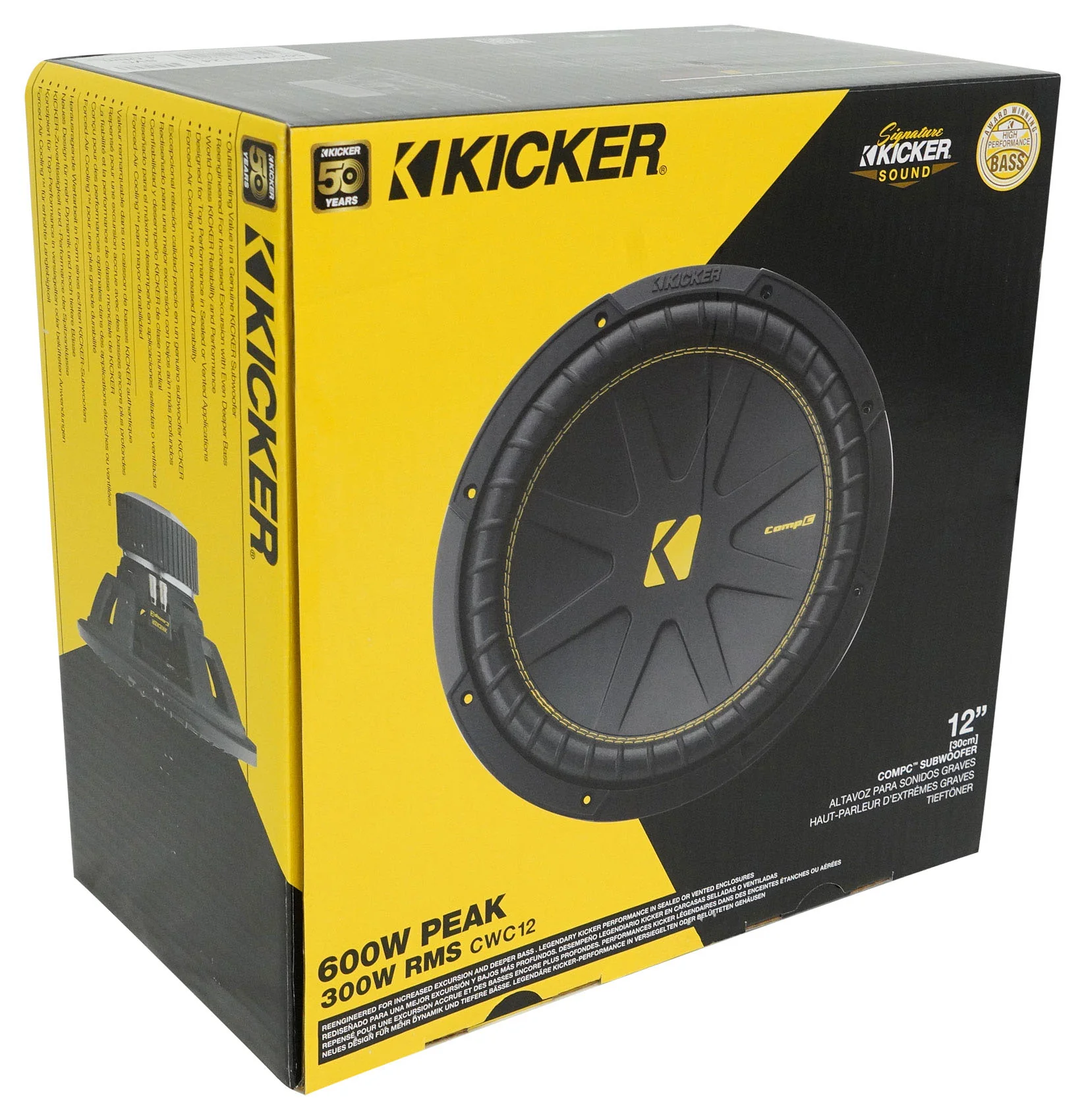 (2) Kicker 50CWCS124 CompC 12" SVC Subwoofers+Sealed Sub Box Enclosure CWCS124 - Image 12
