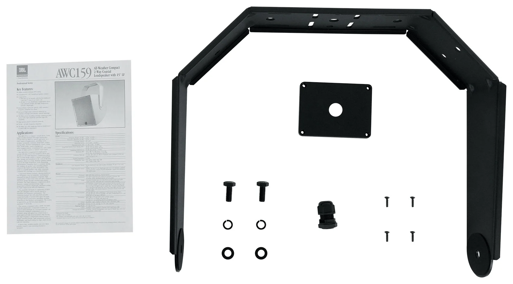 2) JBL AWC159 15" Indoor/Outdoor 70V Black Surface Mount Commercial Speakers+Amp - Image 15