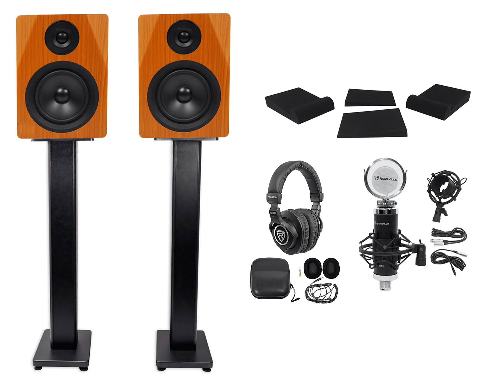 DPM5C Wood 2-Pack + RHTSB 36" Stands Bundle