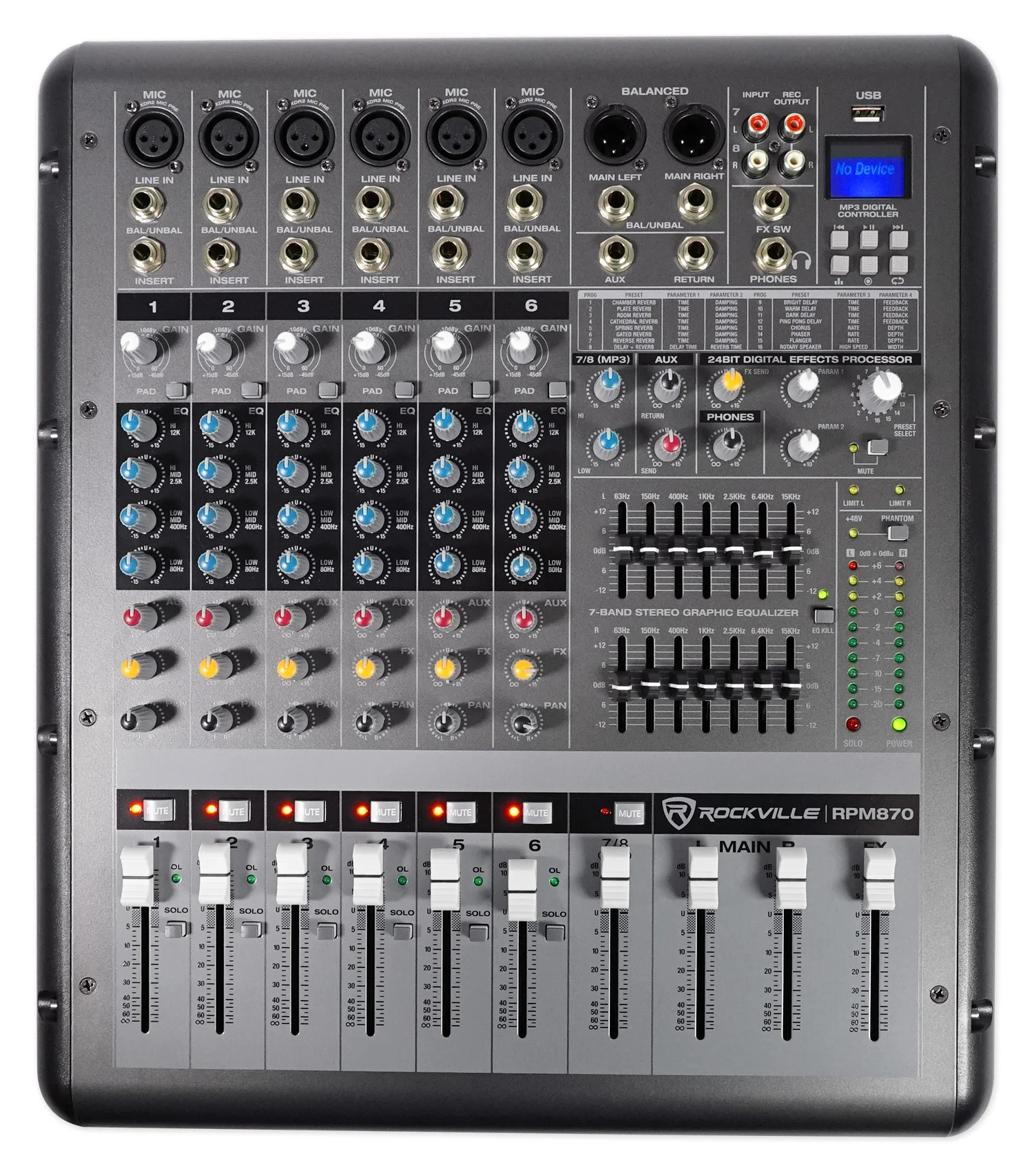 JBL JRX225 Dual 15" 4000w DJ/PA Speakers+Powered 8-Channel Mixer w/USB/Effects - Image 10