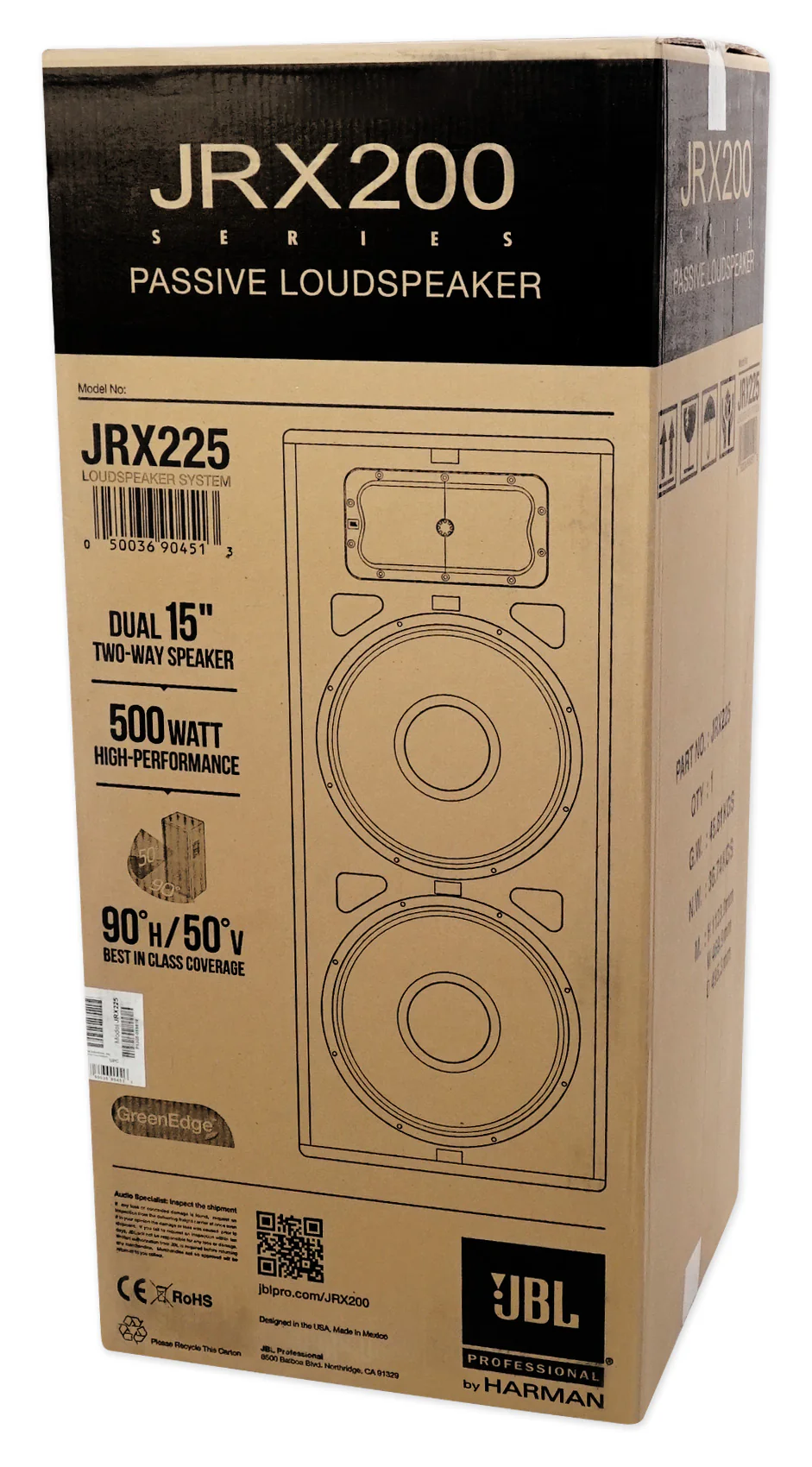 JBL JRX225 Dual 15" 4000w DJ/PA Speakers+Powered 8-Channel Mixer w/USB/Effects - Image 8