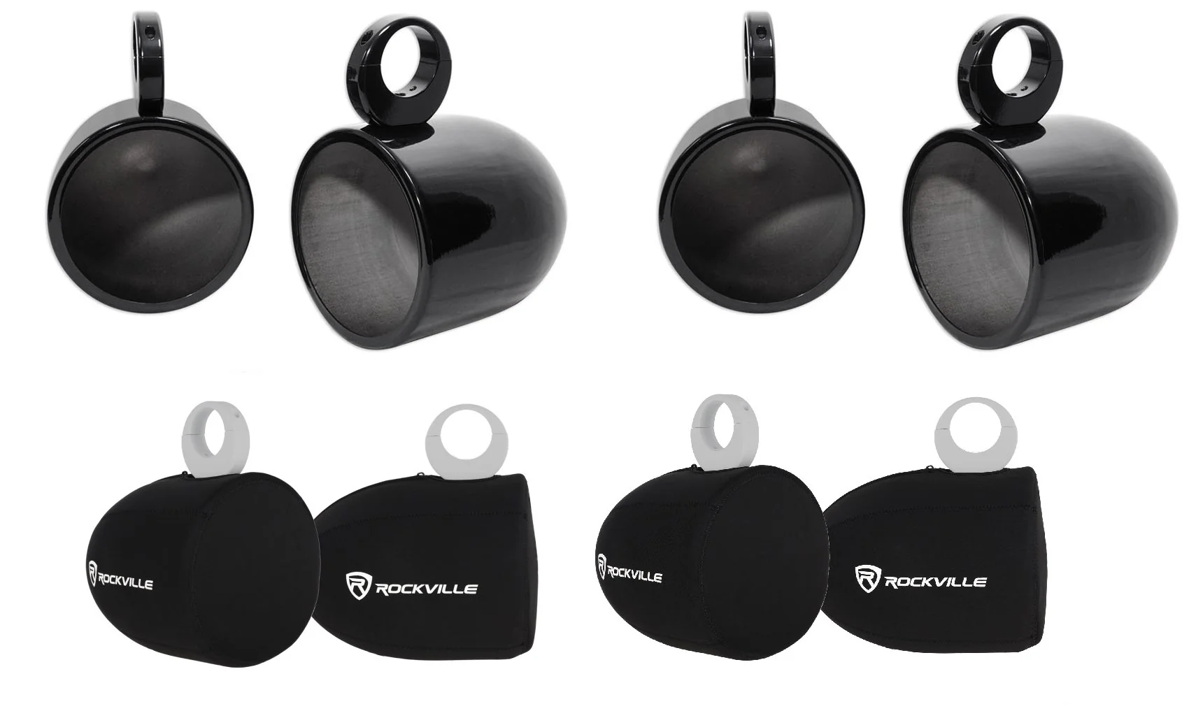 MAC90B 8" Black Speaker Pods 2-Pack + RWBC90 Covers Bundle