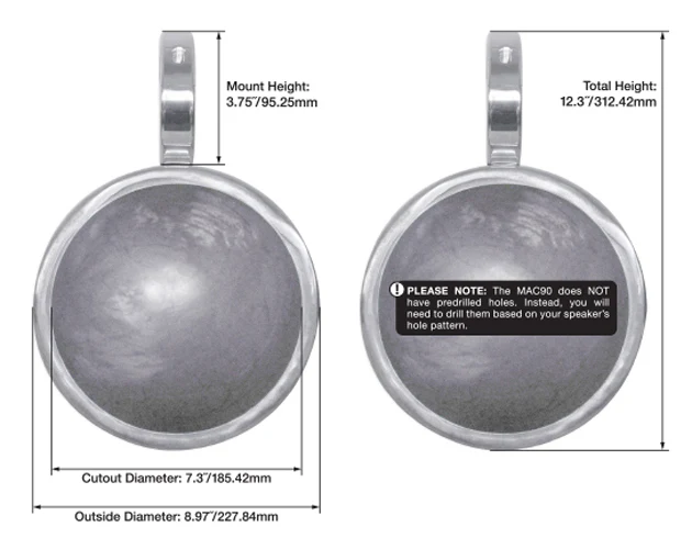 MAC90B 8" Black Speaker Pods 2-Pack + RWBC90 Covers Bundle - Image 7
