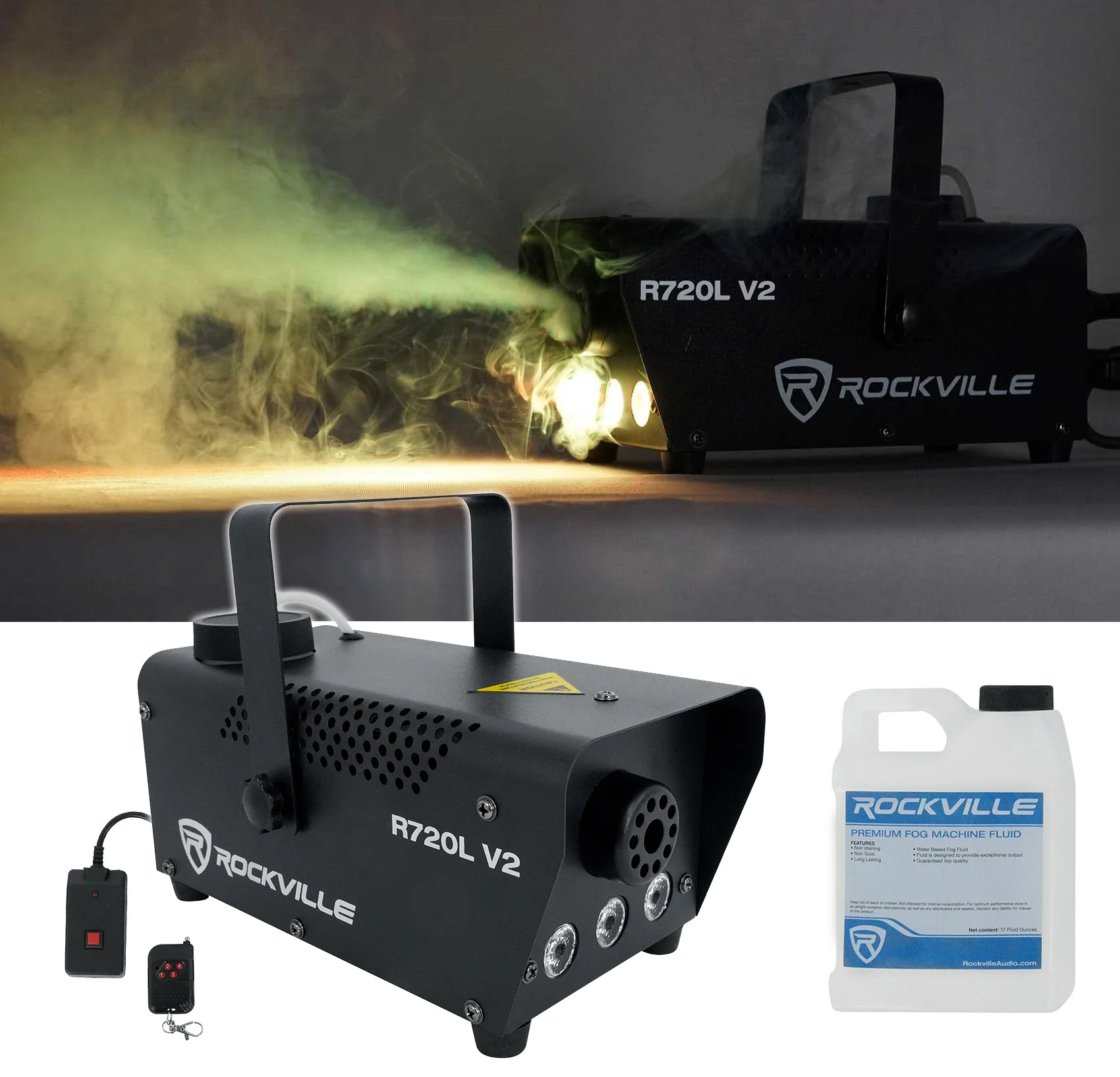 (2) Eliminator Mini Par Bar Light Systems w/4xPar Lights+Stand+Remote+Bag+Fogger - Image 3