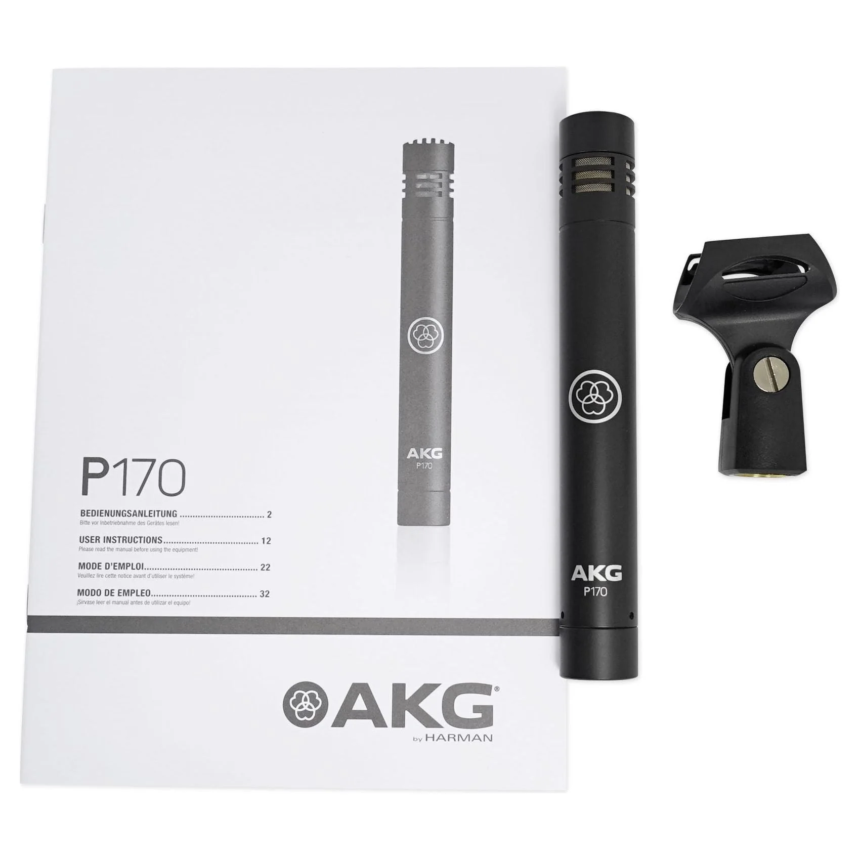 (2) AKG P170 Studio Pencil Microphones Instrument Drum Microphones+Condenser Mic - Image 7