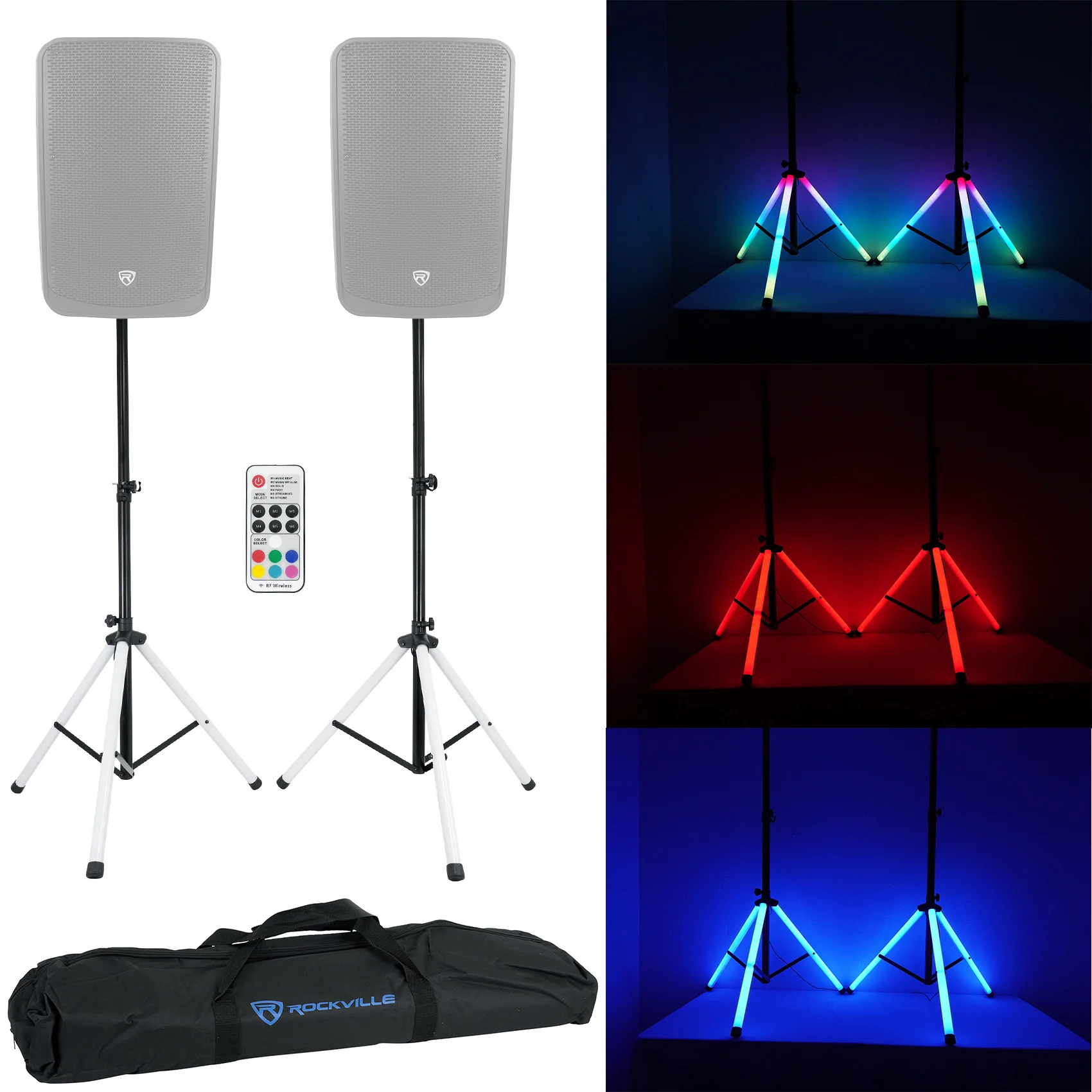 RPG15 15" Powered Speakers 2-Pack + PARTY STAND LED Stands Bundle - Image 10