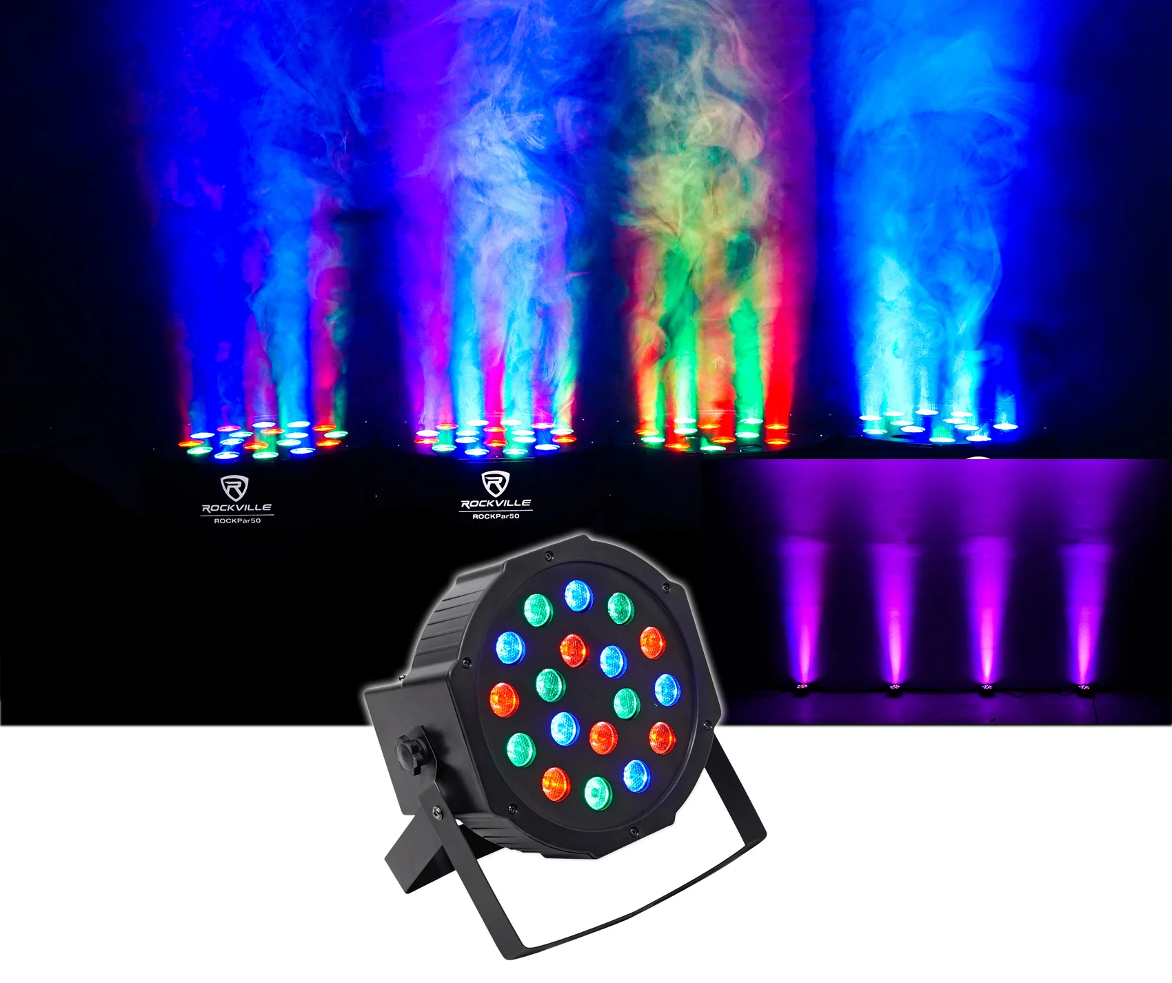 RVLS1 Lighting Stands 2-Pack + RockOn-7 & RockPAR50 + ROCKFORCE 384 Bundle - Image 9