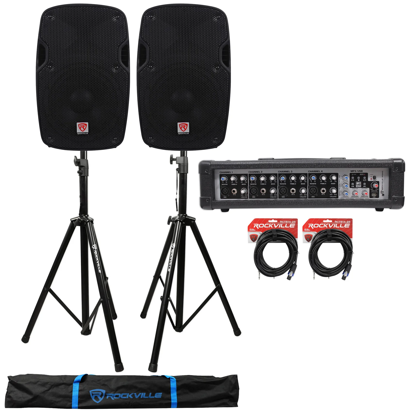 SPG88 8" 2-Pack + RPM45 Powered Mixer Bundle