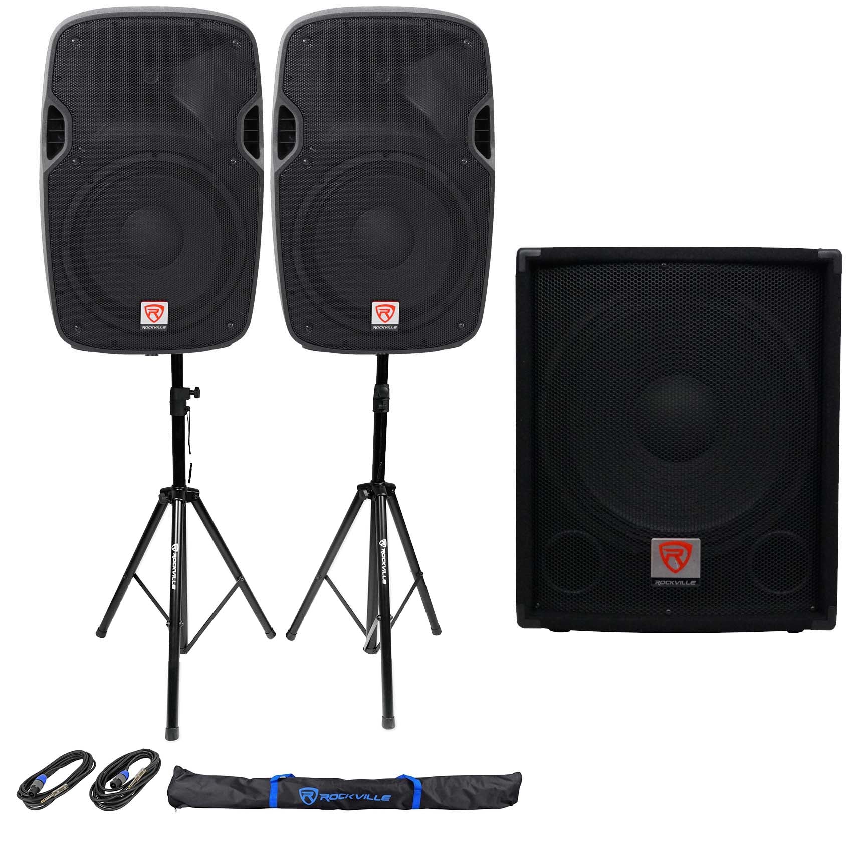SPGN128 2-Pack + SBG1154 Sub + Tripod Stands Bundle