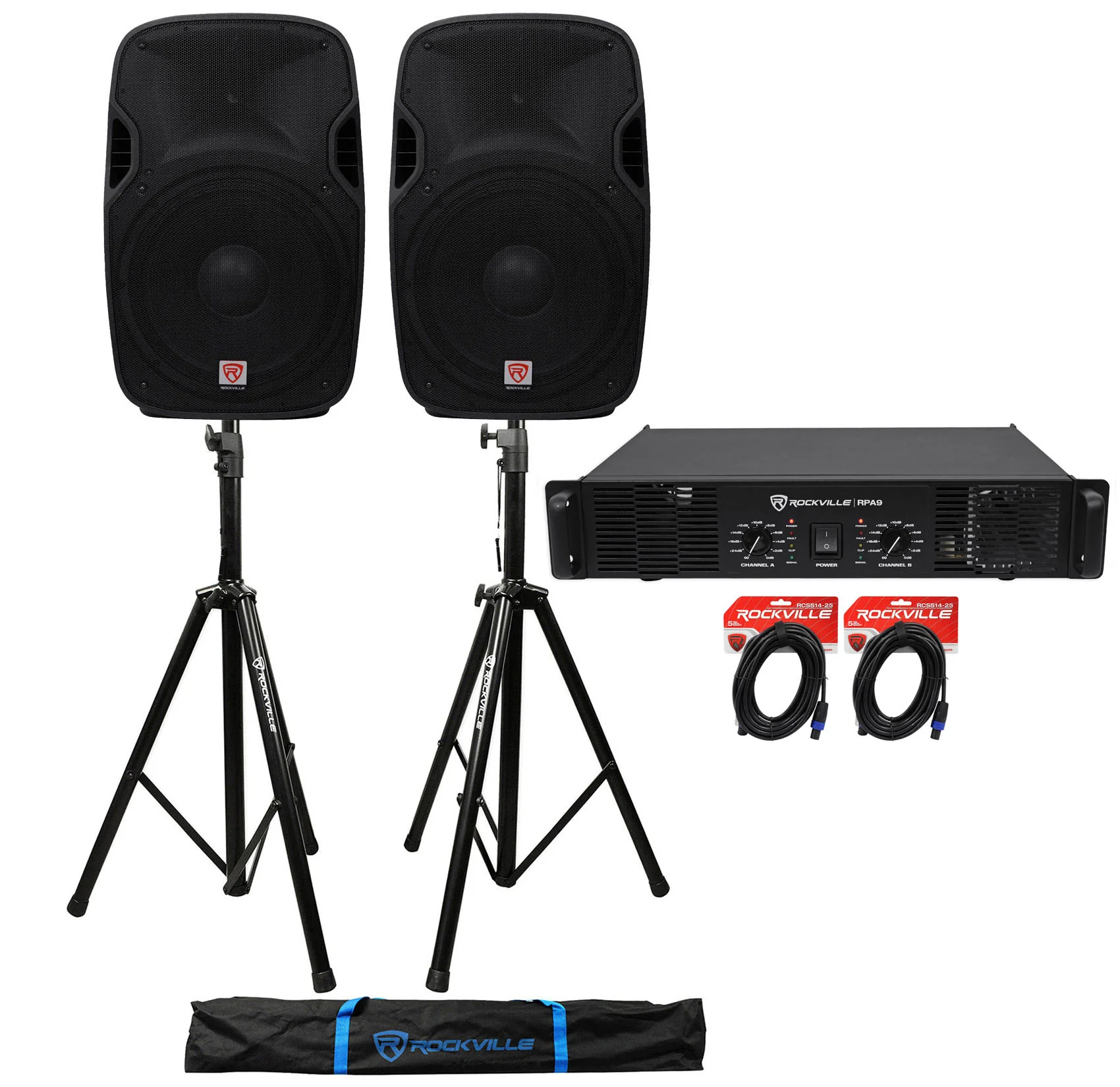 SPGN154 15" 2-Pack + RPA9 Power Amplifier Bundle