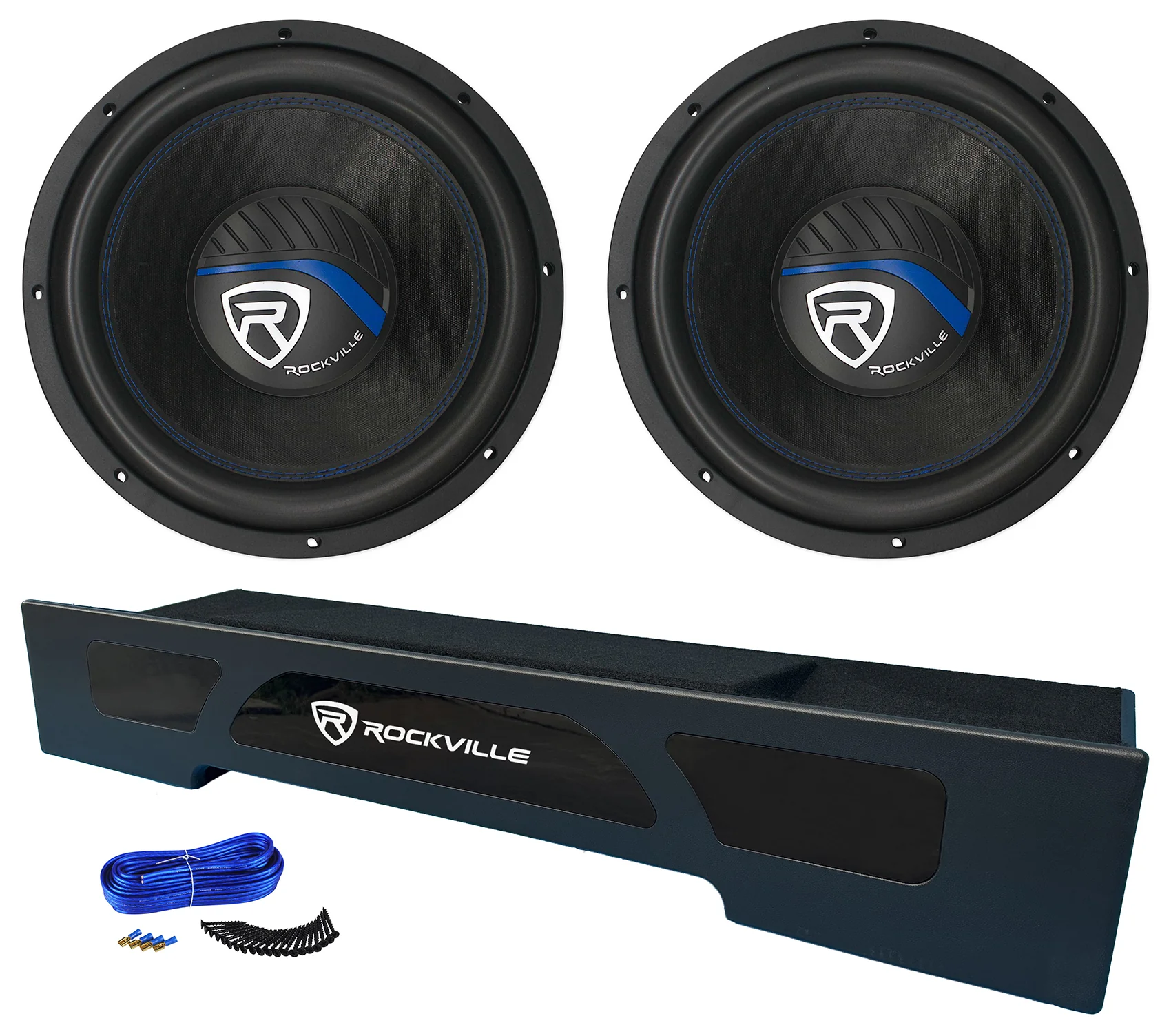 K5 12" 2-Ohm Subwoofers 2-Pack + Dual 12" Ford Super Crew Box Bundle