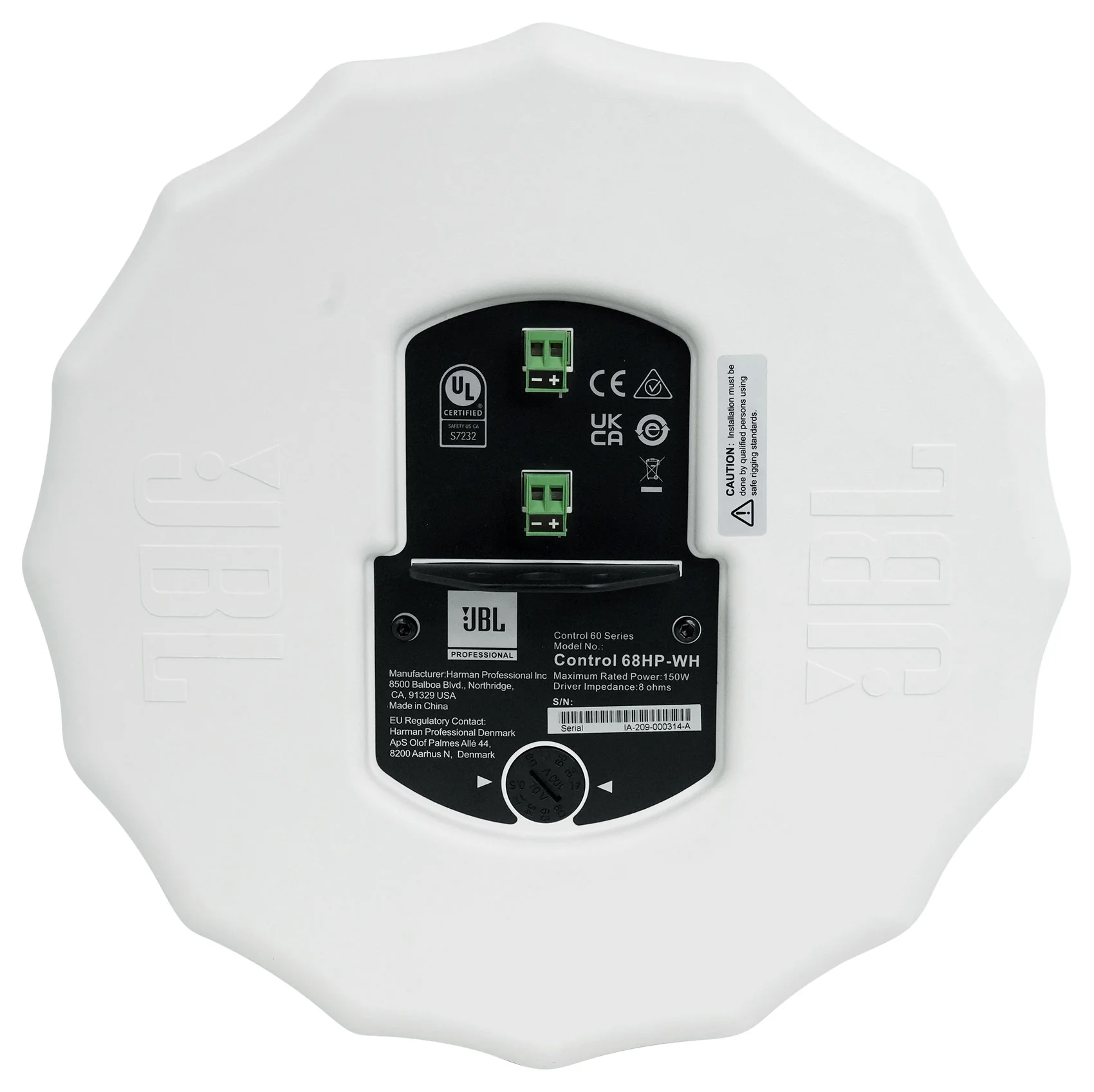 (6) JBL CONTROL 68HP-WH 70v Commercial 8" Hanging White Pendant Speakers+Amp - Image 18