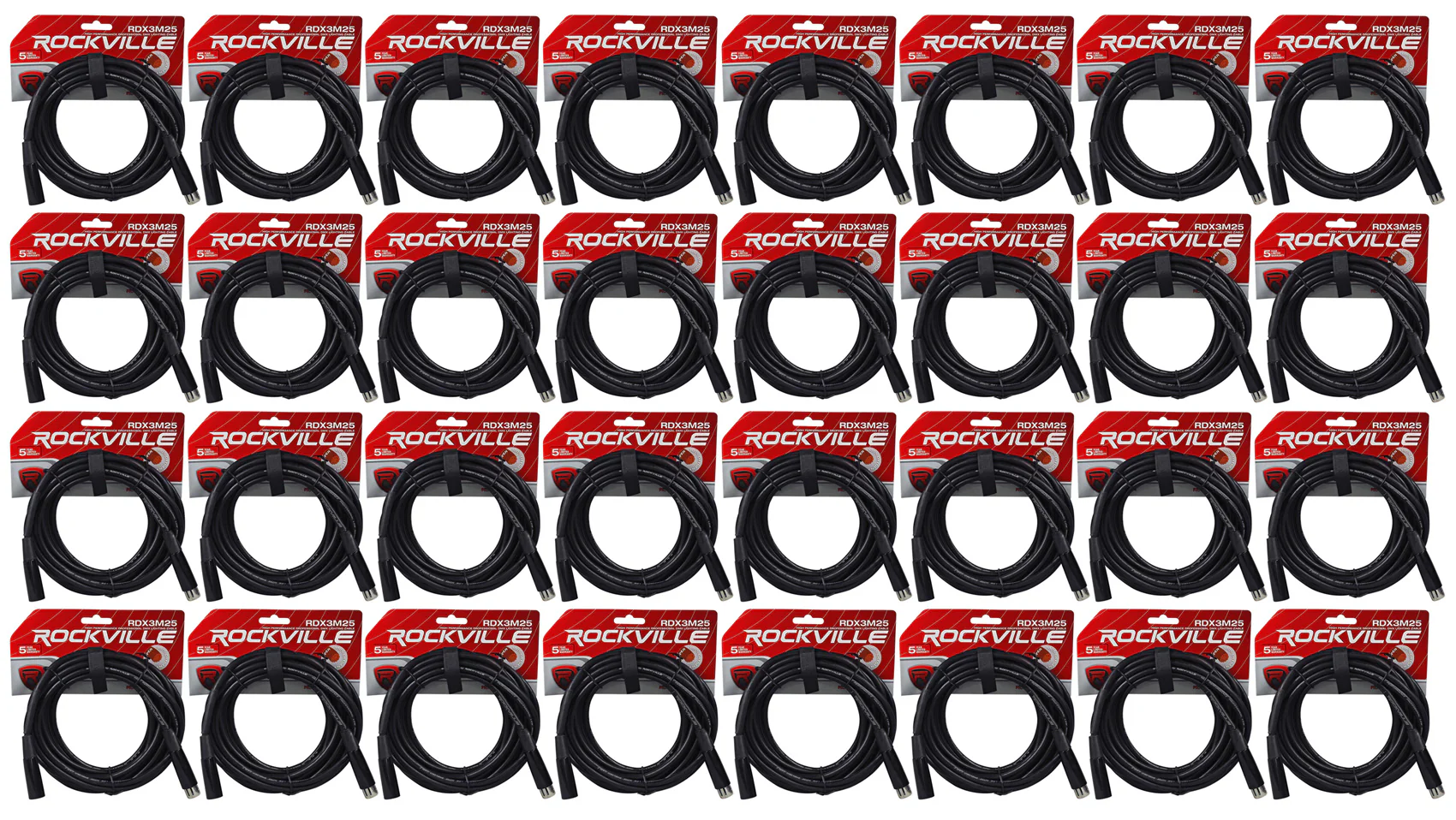 (32) Chauvet 25 Foot DMX Lighting Male 2 Female 3 Pin DMX Cables