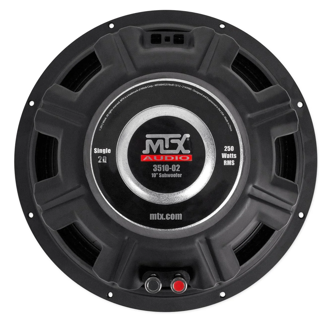 MTX 3510-02 10" 500 Watt SVC 2-ohm Car Audio Subwoofer+Sealed Sub Box Enclosure - Image 4
