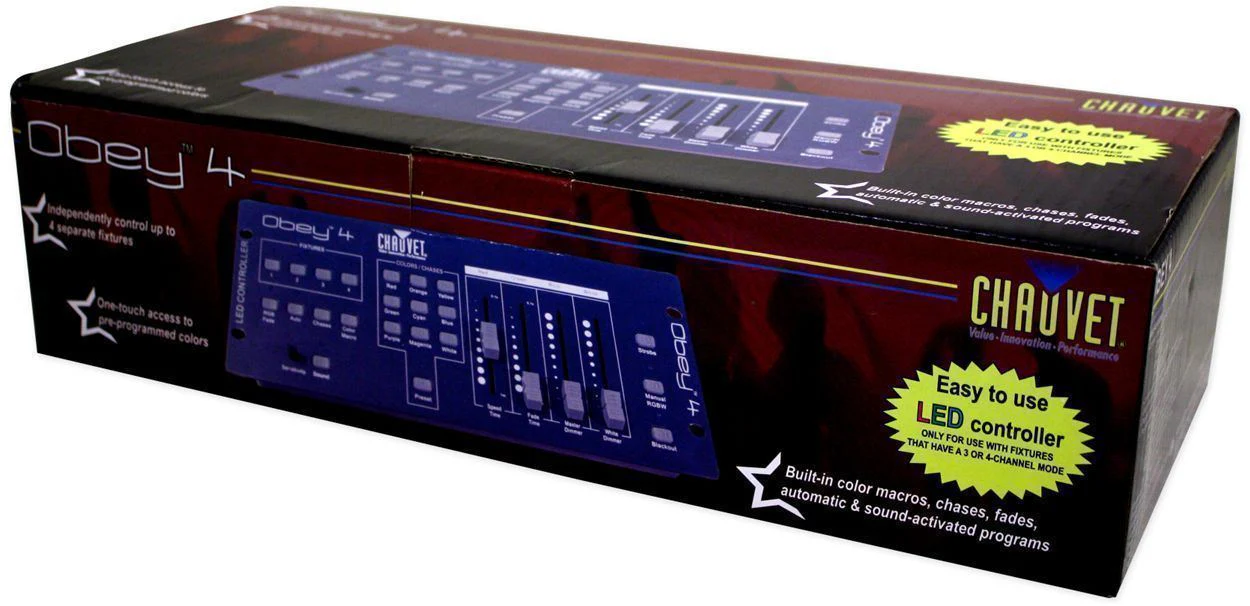(4) FARENHEIT FHB-118 LED RGB DMX LED PAR Can Wash Lights+Controller+Cables+Bag - Image 8
