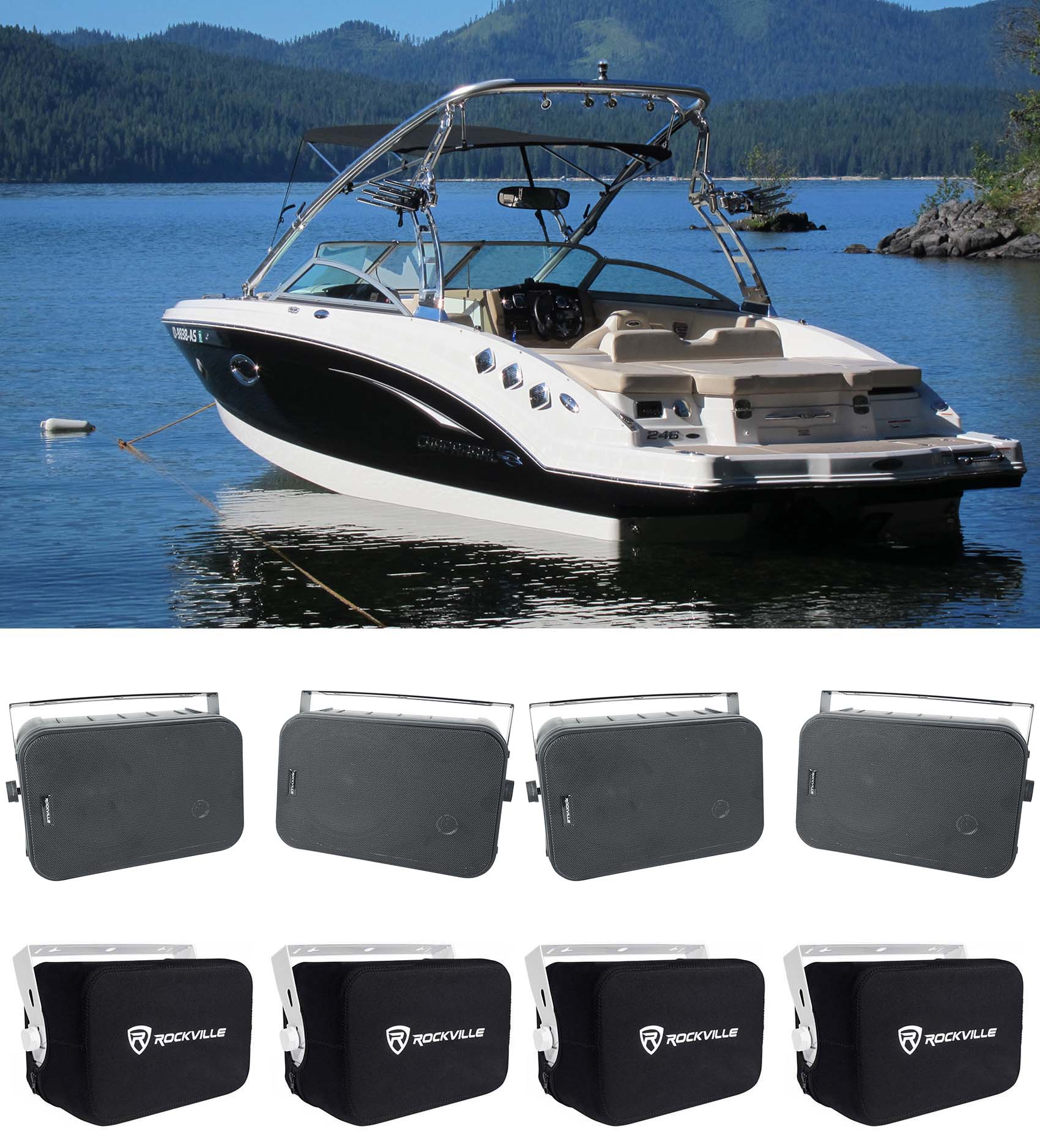2-Pair HP65S Black+ 2-Pair RWBC65S BOAT