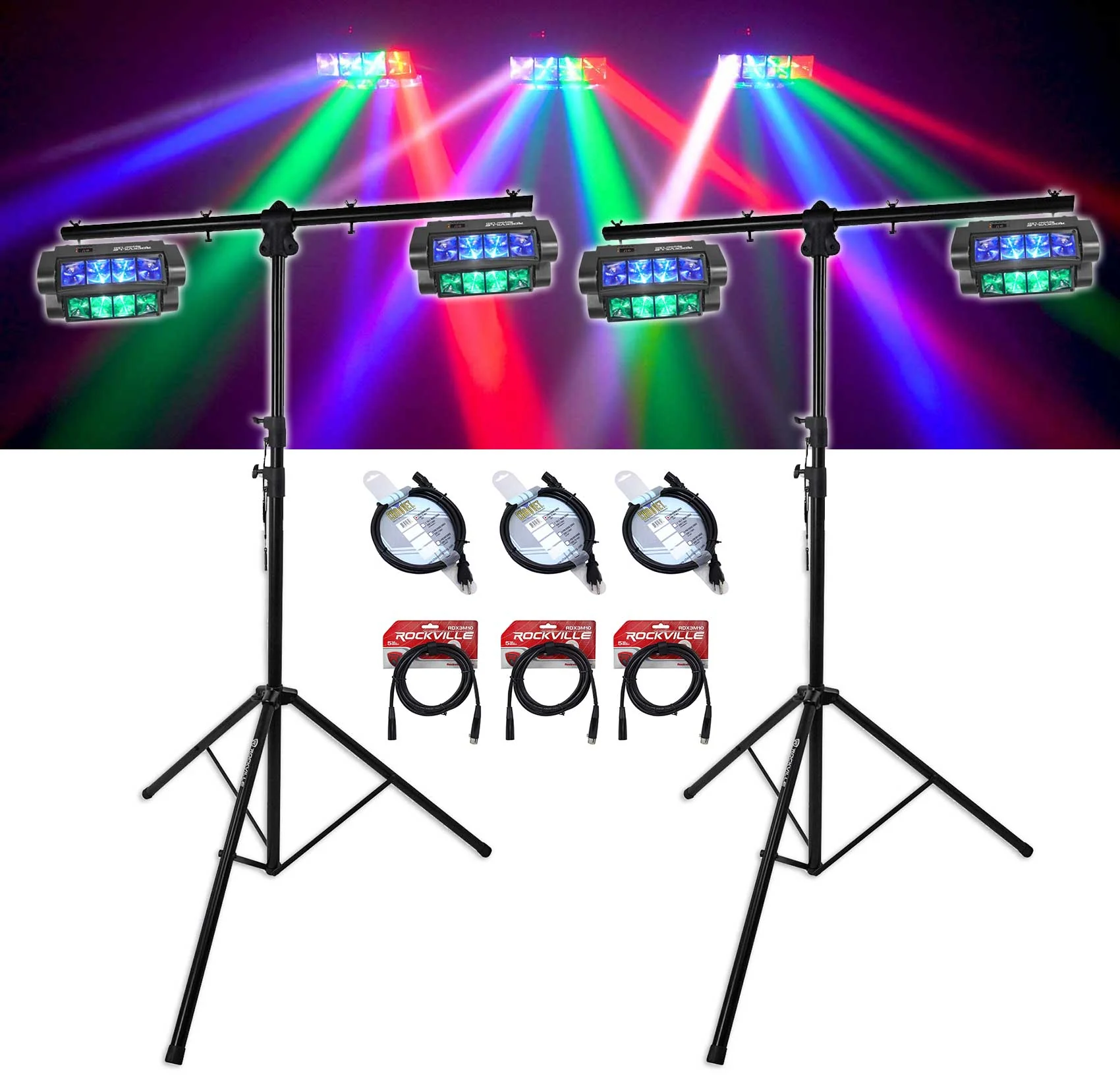 Spyder LED 4-Pack + RVLS1 Lighting Stands Bundle - Image 2