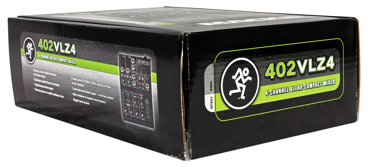 Mackie 402VLZ4 4-channel Compact Mixer w/ 2 ONYX Preamps+Microphone+XLR Cable - Image 6