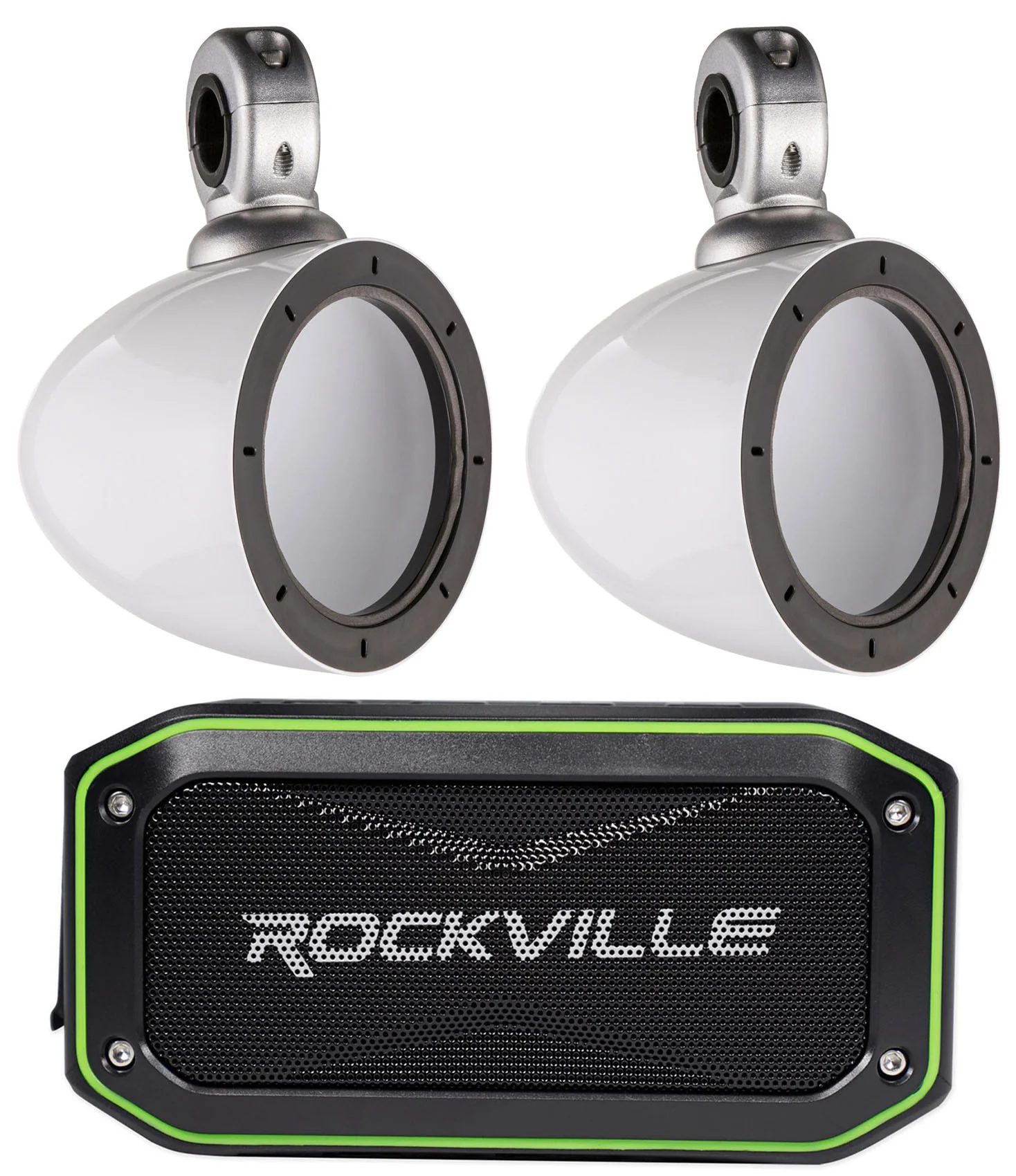 Pair Kicker 4" KMMTES Mini Marine Tower Enclosures+Free Bluetooth Speaker
