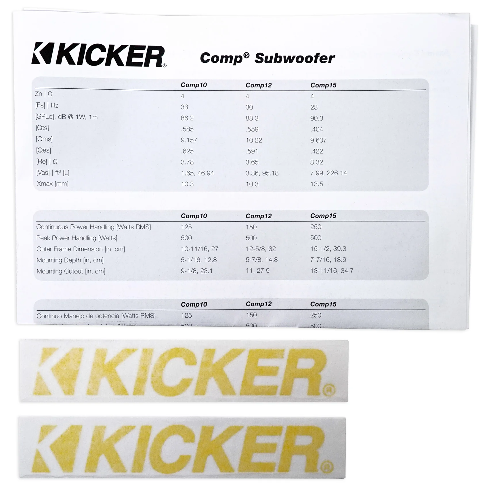 KICKER 43C124 Comp 12" 300 Watt Car Subwoofer+Amplifier+Amp Kit+Vented Sub Box - Image 13