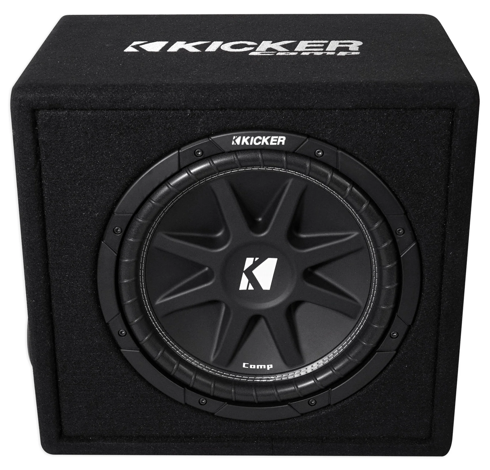 KICKER 43VC124 Comp 12" Subwoofer In Vented Sub Box Enclosure+Amplifier+Amp Kit - Image 5
