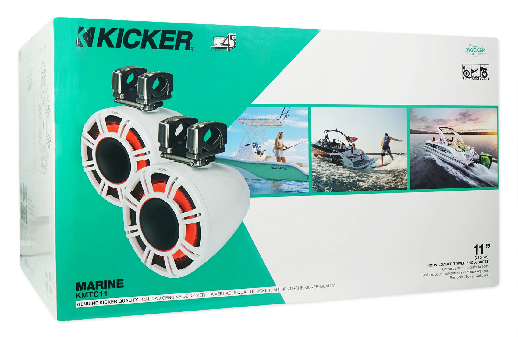 KICKER KMTC11 HLCD 11" Wakeboard Tower Speakers+4) 8" LED Speakers+6-Channel Amp - Image 34