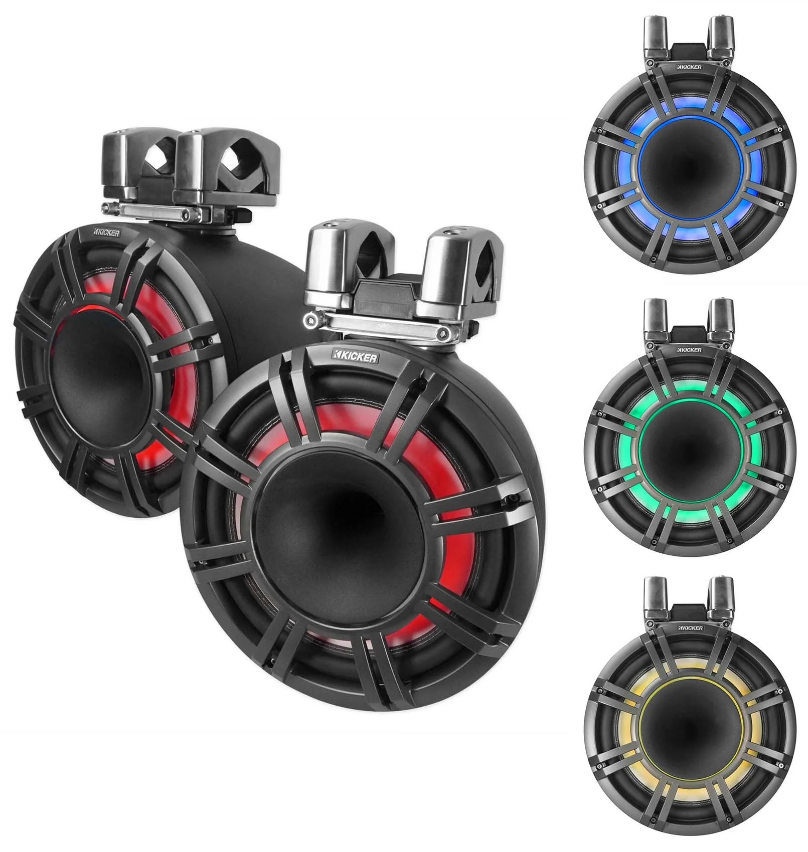 KICKER KMTC11 HLCD 11" Wakeboard Tower Speakers+6) 8" LED Speakers+8-Channel Amp - Image 26