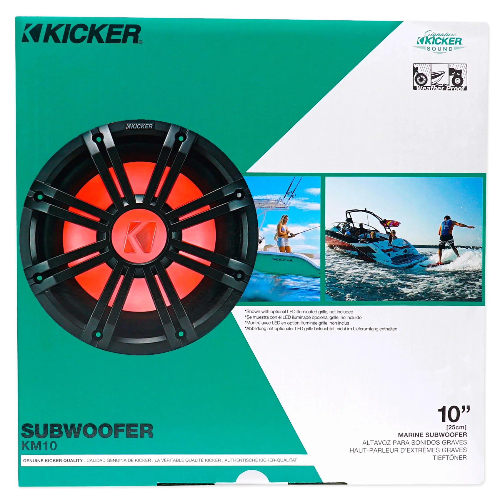 KICKER 45KM102 10" 350w Marine Boat Subwoofer SVC 2-ohm Sub KM10+Free Speaker - Image 11