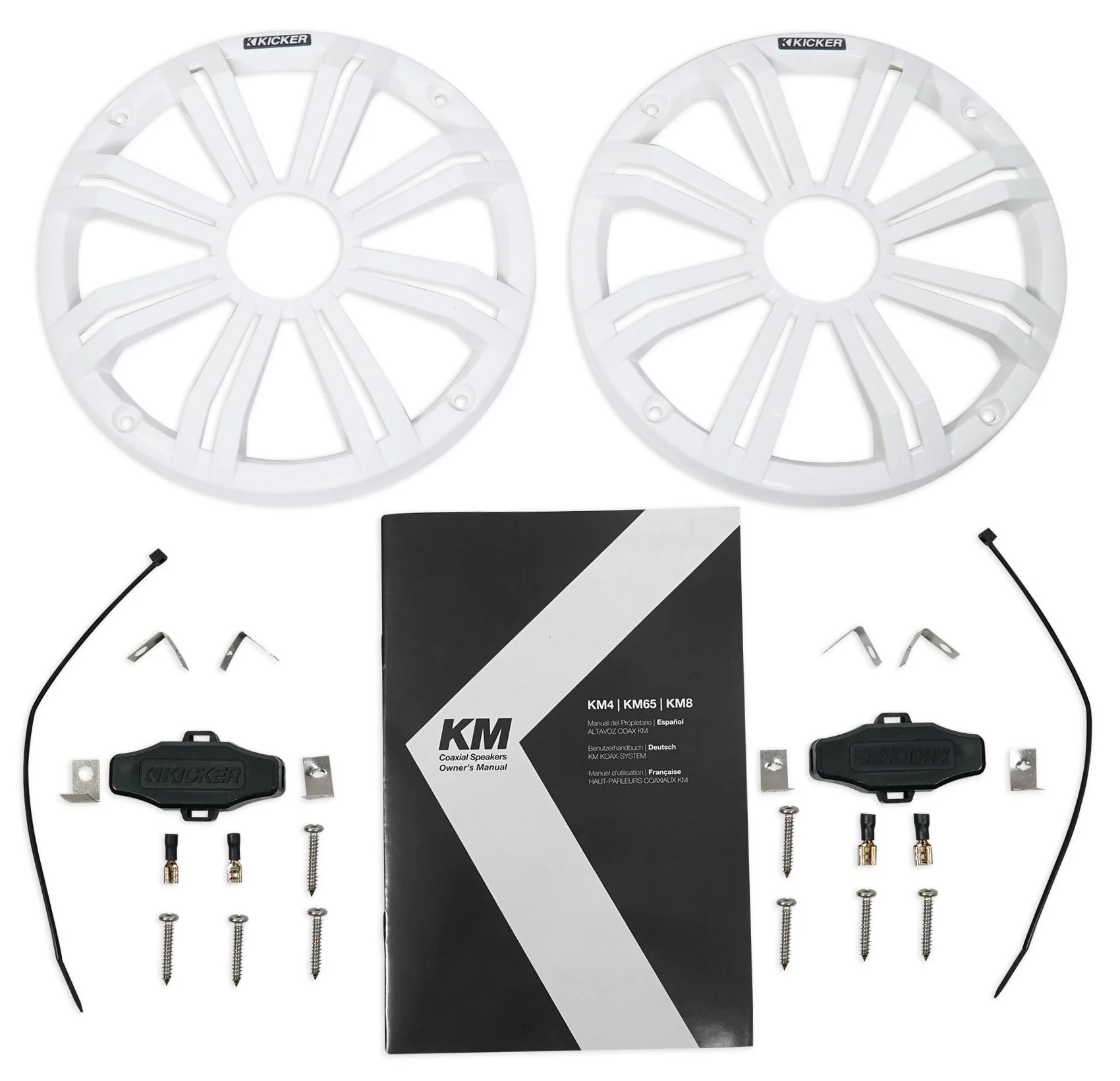 2) KICKER 45KM84L 8" 600 Watt Marine Boat Wakeboard Tower Speakers w/LED's KM8 - Image 10