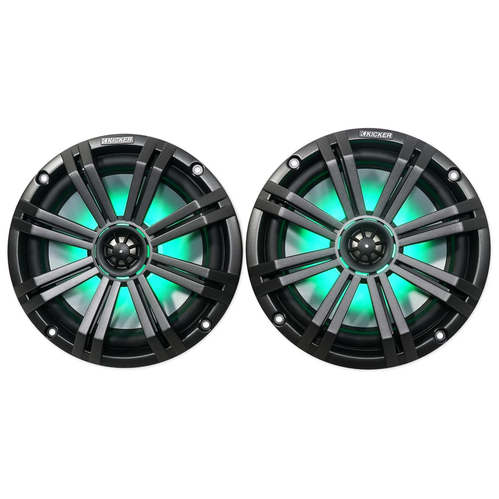 (2) KICKER 45KM84L 8" 600 Watt Marine Boat Wakeboard Tower Speakers w/LED's KM8 - Image 8