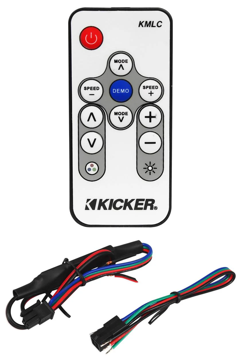 KICKER 45KMF104 10" Free Air Marine Subwoofer+Amp+White Grille w/LED's+Remote - Image 10
