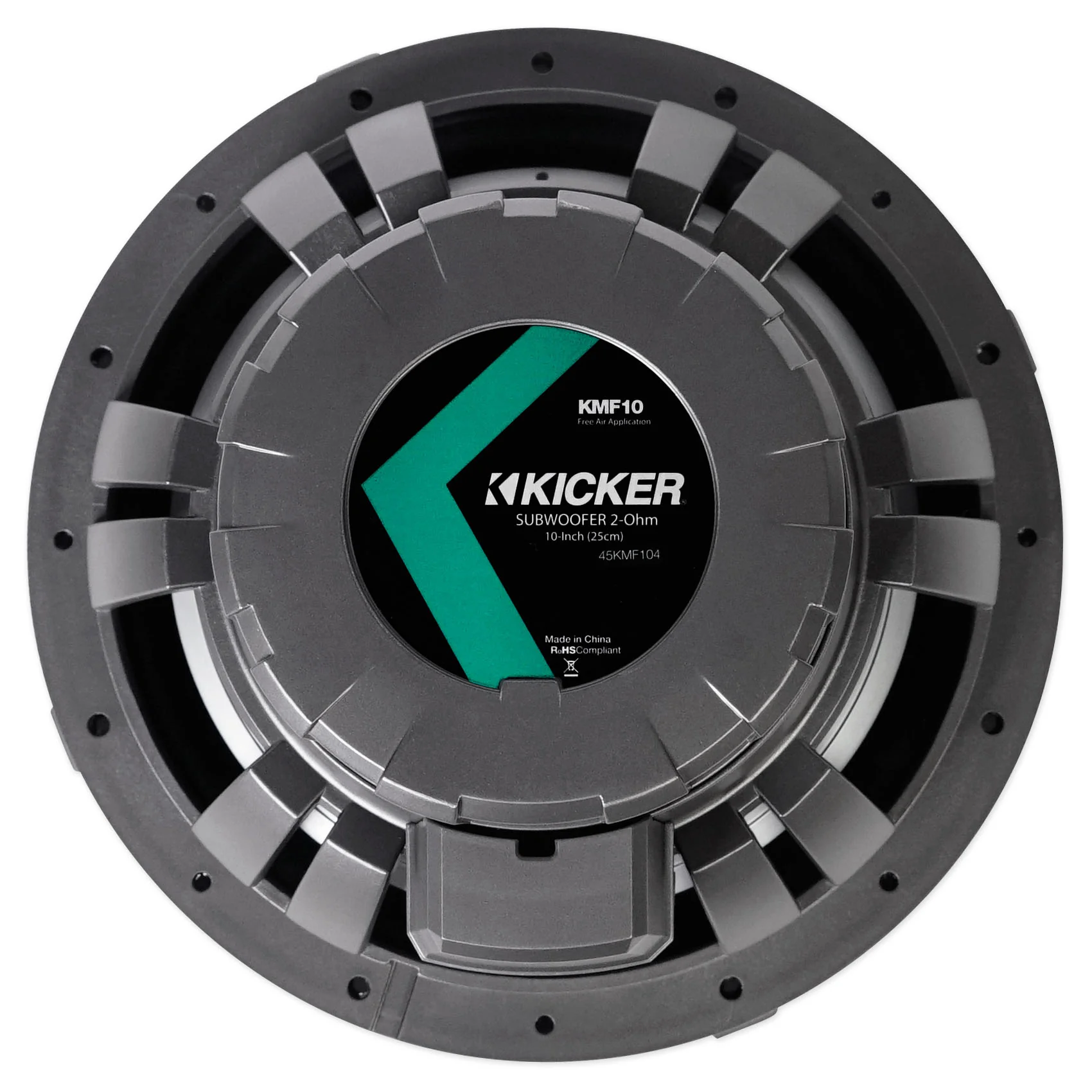 KICKER 45KMF104 10" Free Air Marine Subwoofer + Amplifier SVC 4-ohm Sub KMF10 - Image 4