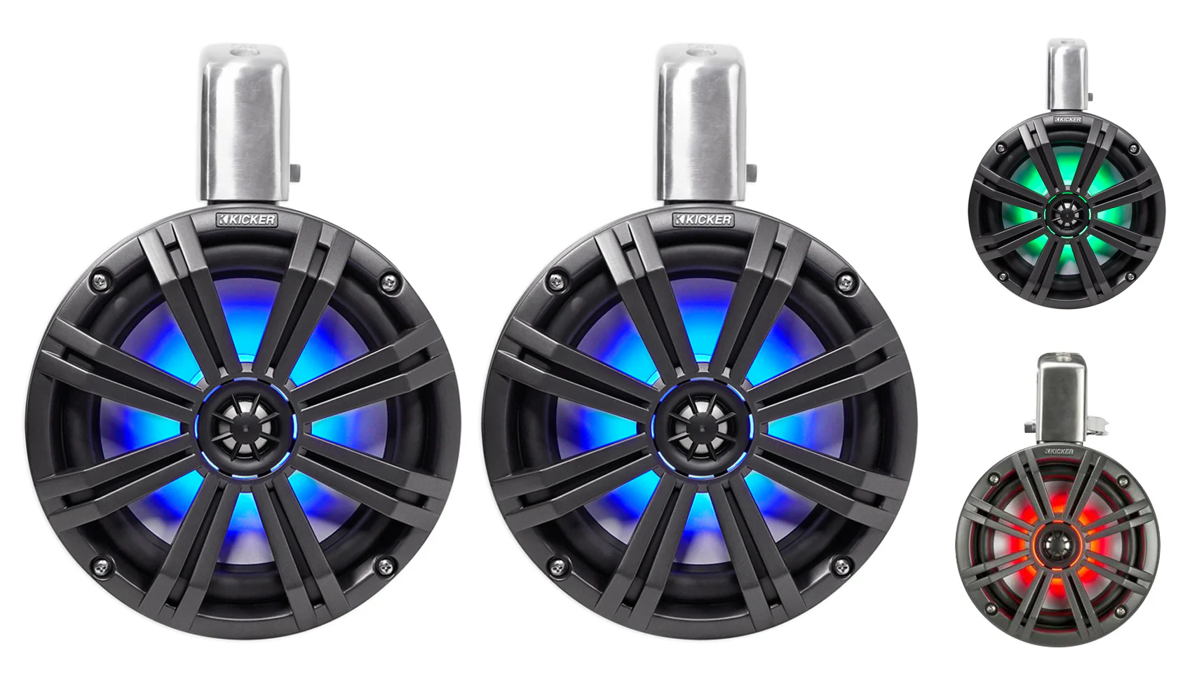 Pair KICKER 45KMTC8 8" 600w Marine Wakeboard Tower Speakers+2-Channel Amplifier - Image 20