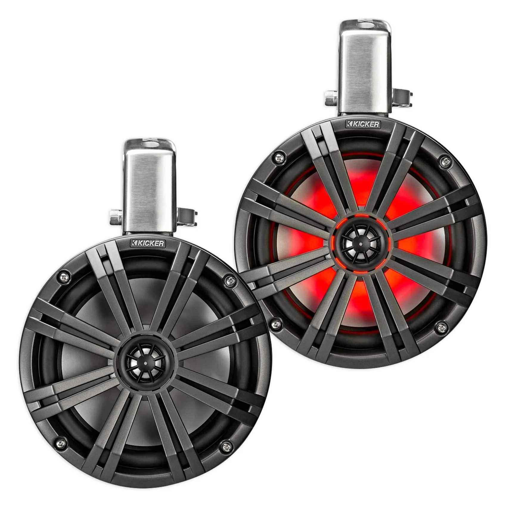 Pair KICKER 45KMTC8 8" 600w Marine Wakeboard Tower Speakers+2-Channel Amplifier - Image 21