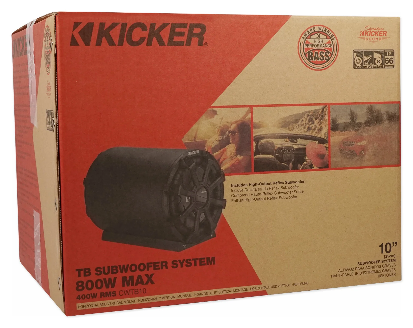 KICKER 46CWTB102 10" Subwoofer In Enclosure+(2) 8" Tower Speakers RZR/ATV/UTV - Image 8